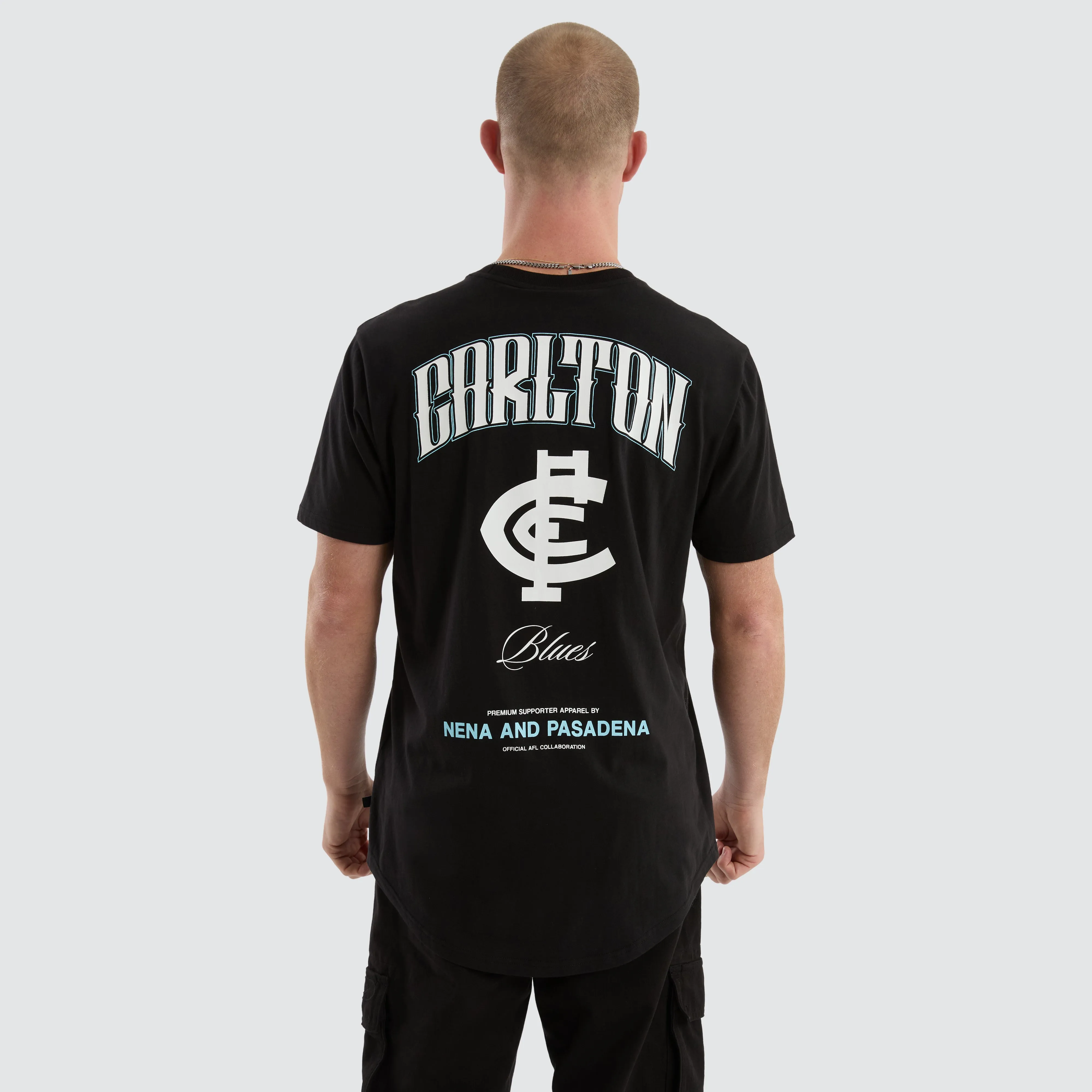Carlton Blues AFL Legend Tee Jet Black sold by Nena and Pasadena