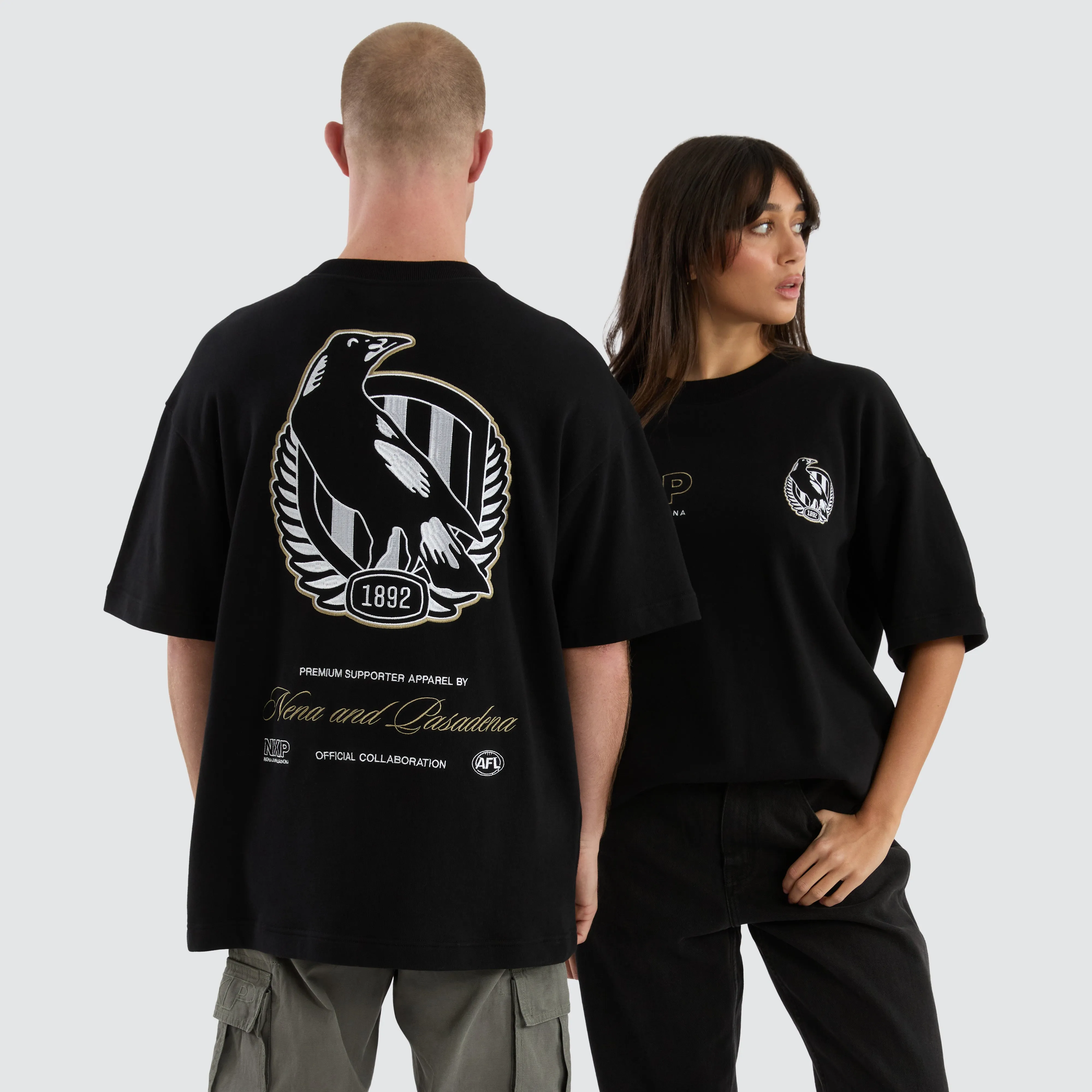 Collingwood Magpies Legacy Loopback Tee Jet Black sold by Nena and Pasadena product image thumbnail 2