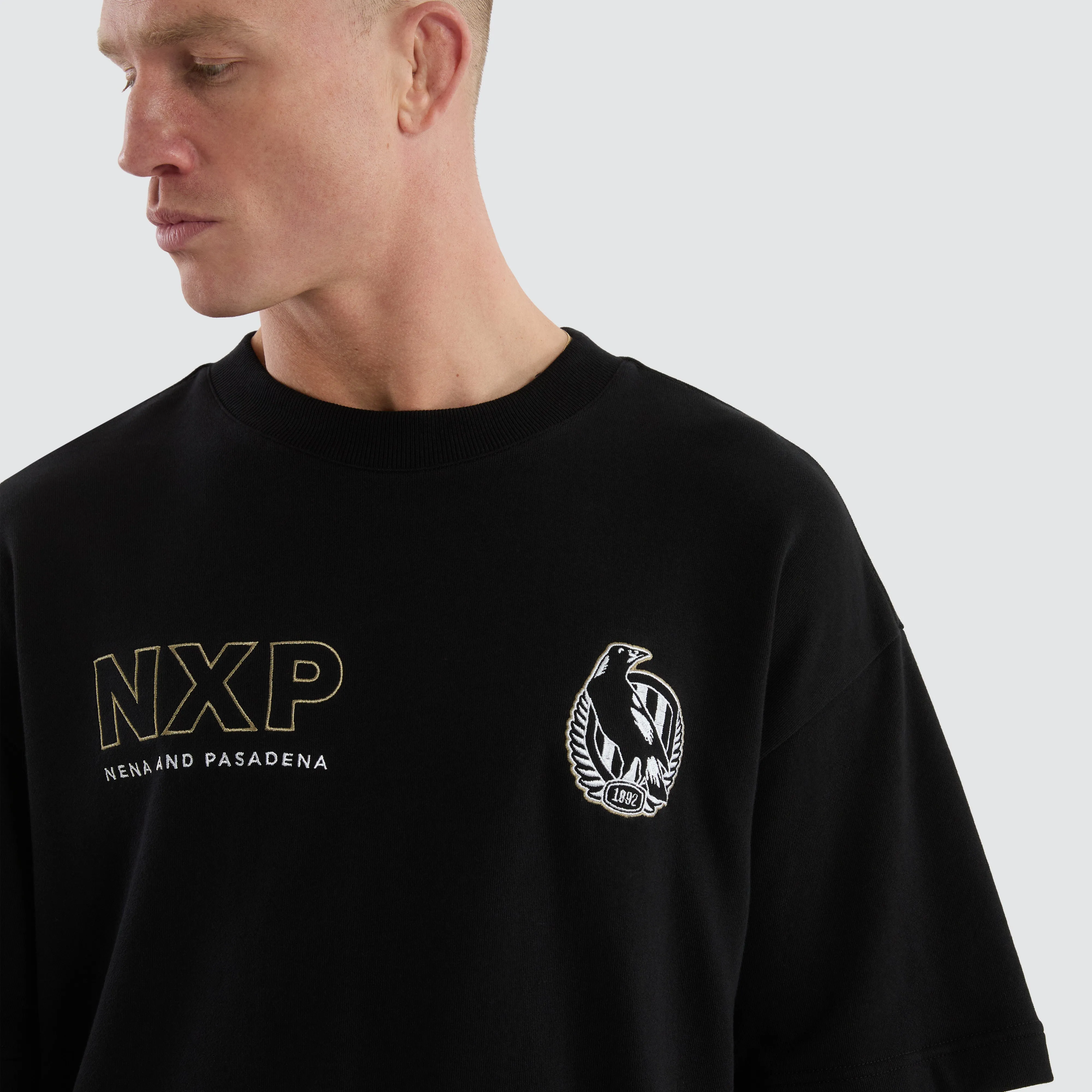 Collingwood Magpies Legacy Loopback Tee Jet Black sold by Nena and Pasadena product image thumbnail 4