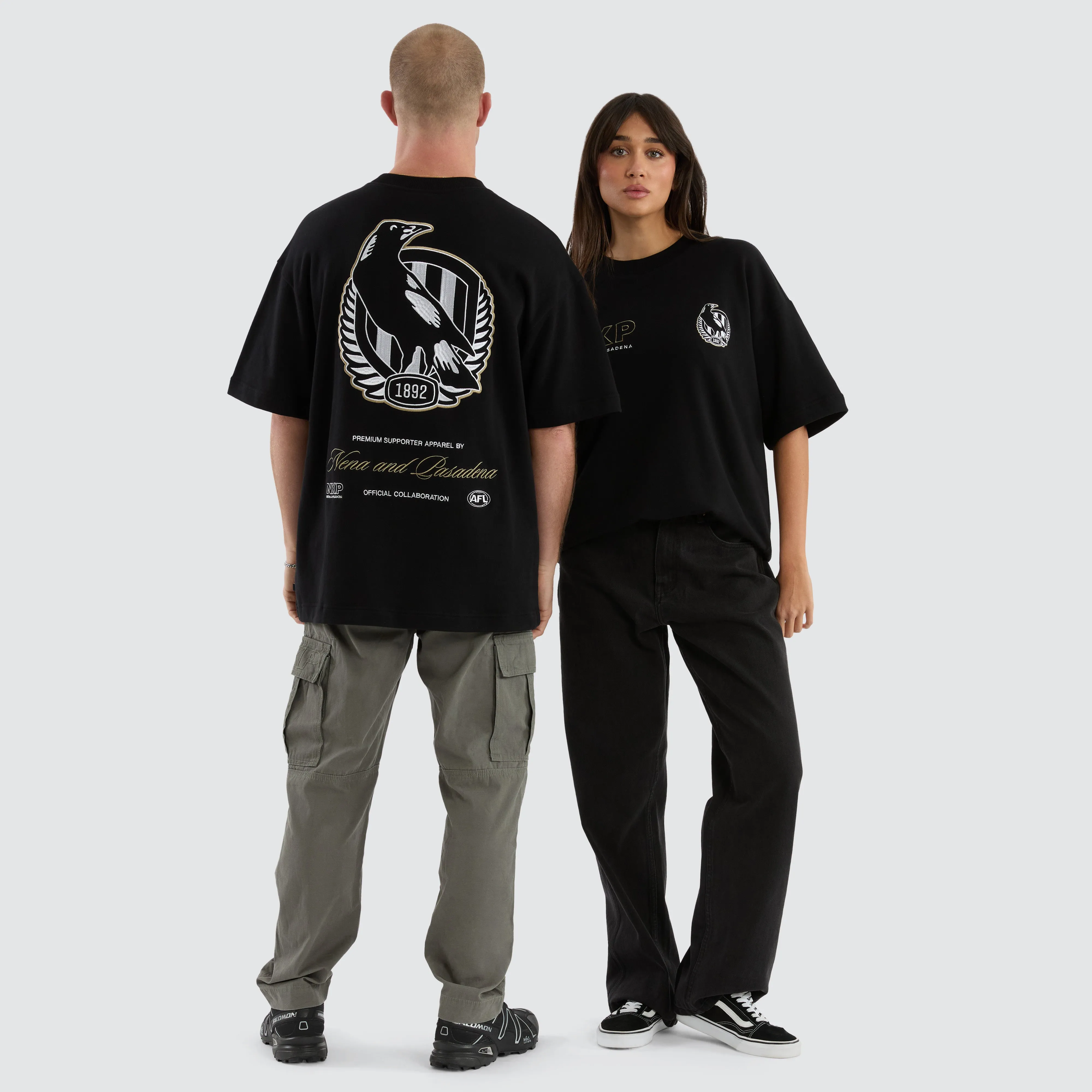 Collingwood Magpies Legacy Loopback Tee Jet Black sold by Nena and Pasadena product image thumbnail 3