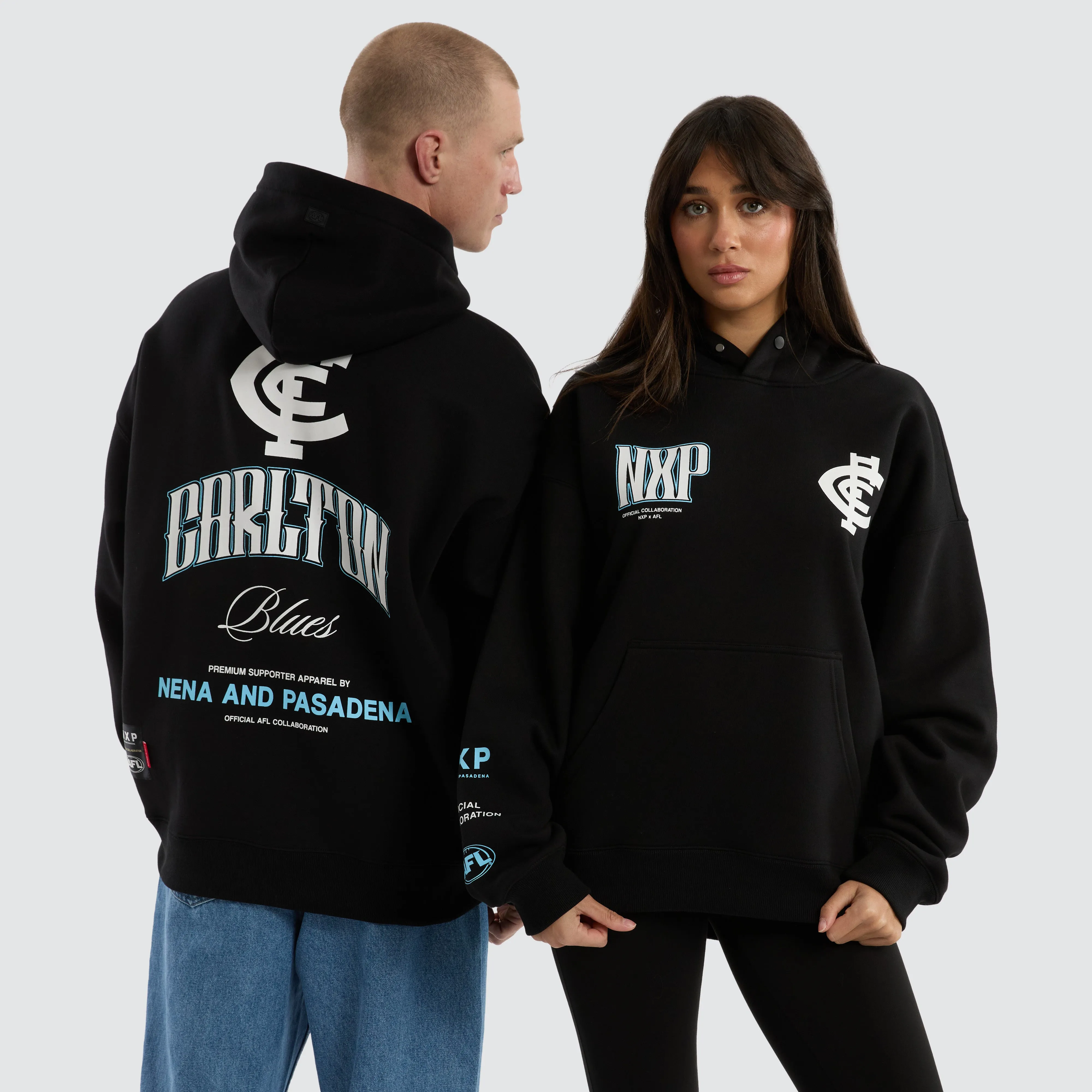 Carlton Blues Fighter Hoodie Jet Black sold by Nena and Pasadena product image thumbnail 2