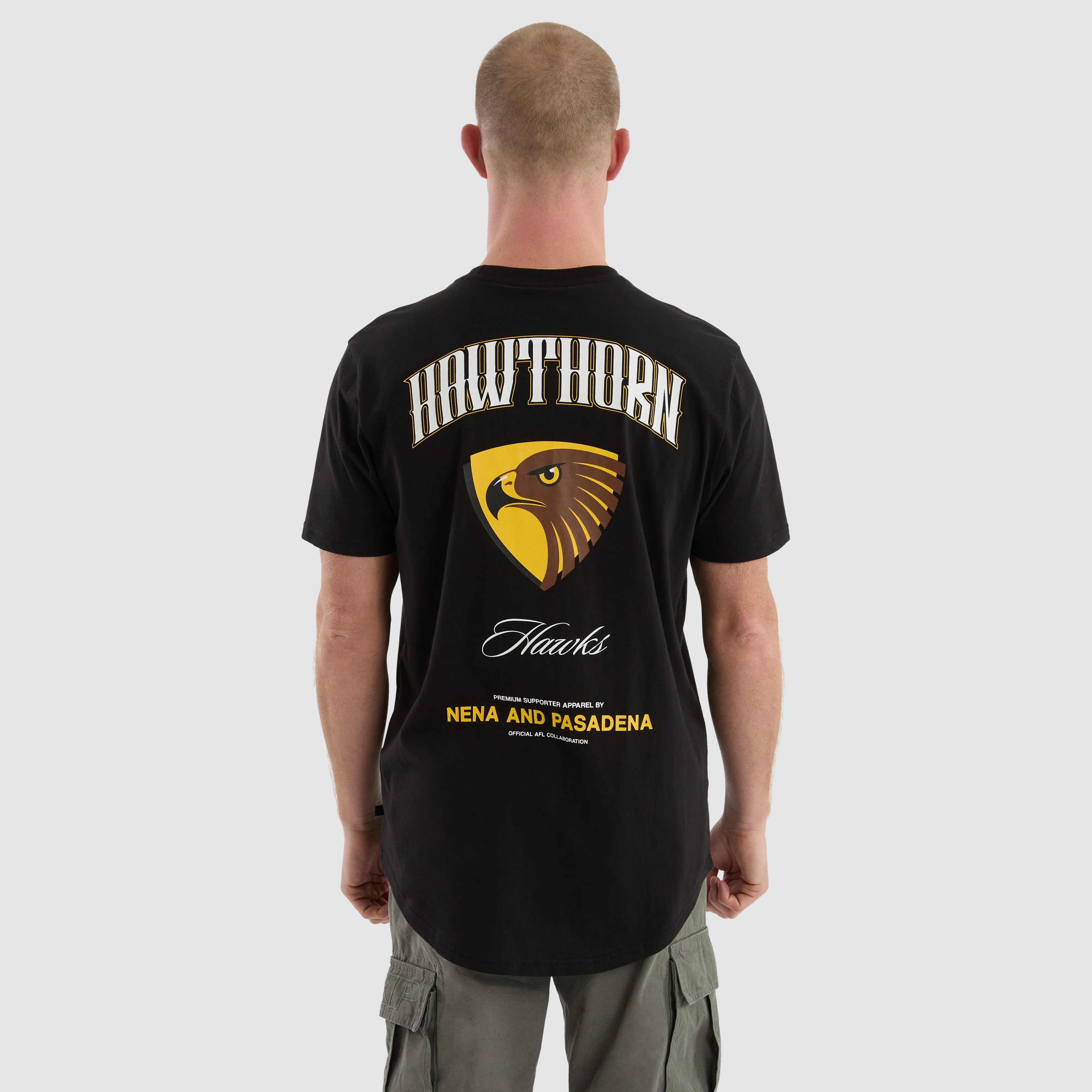 Hawthorn Hawks Legend Tee Jet Black sold by Nena and Pasadena
