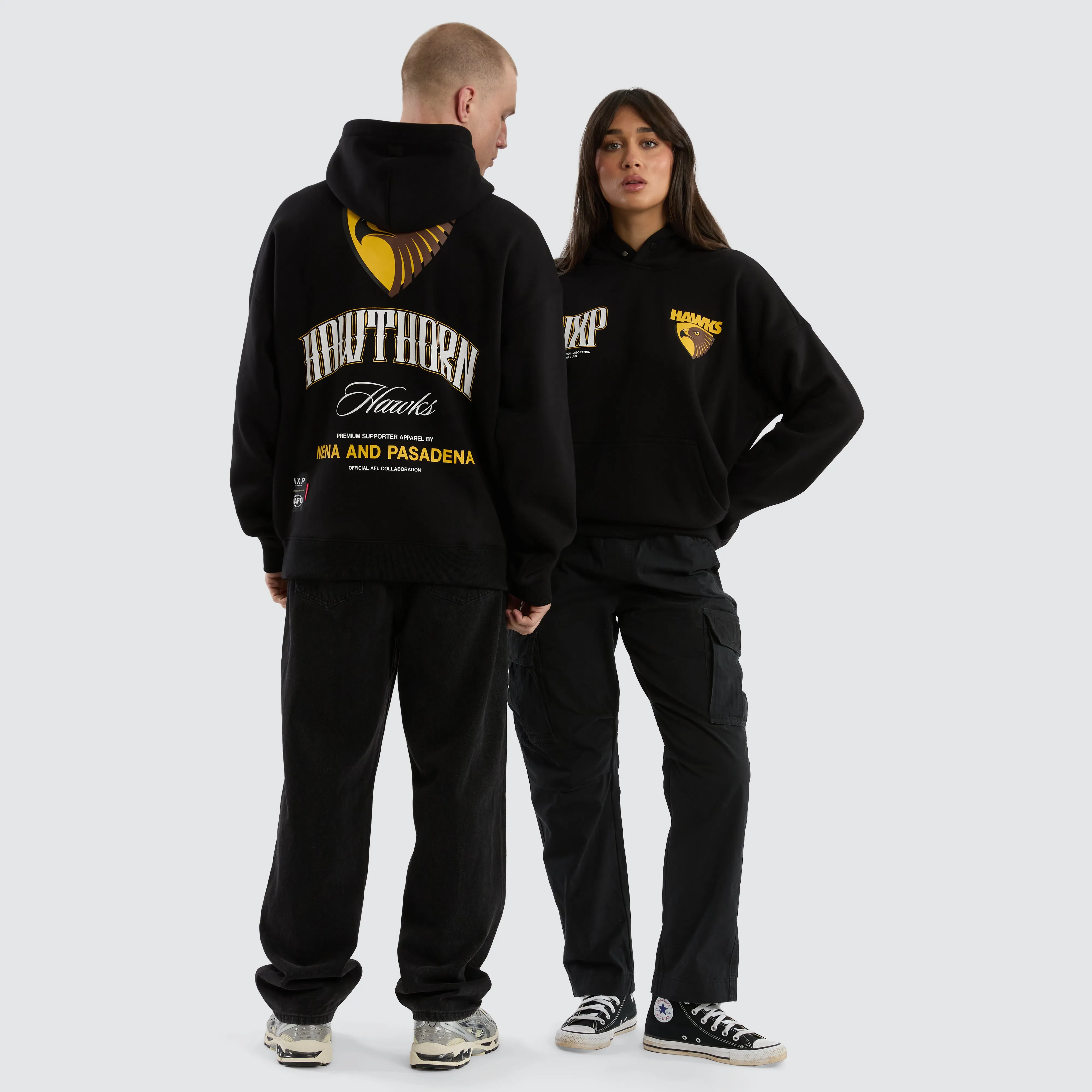 Hawthorn Hawks Fighter Hoodie Jet Black sold by Nena and Pasadena product image thumbnail 3