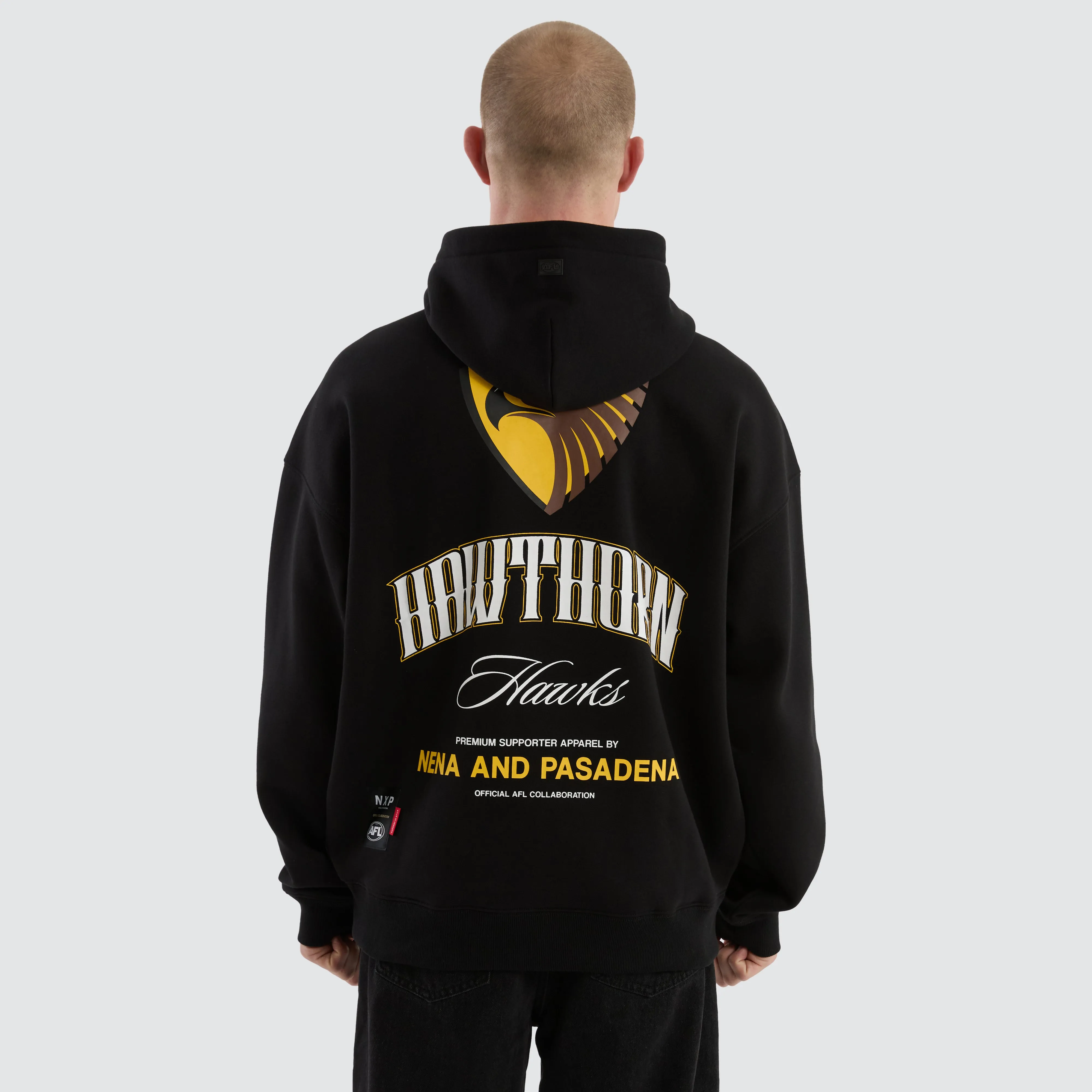 Hawthorn Hawks Fighter Hoodie Jet Black sold by Nena and Pasadena