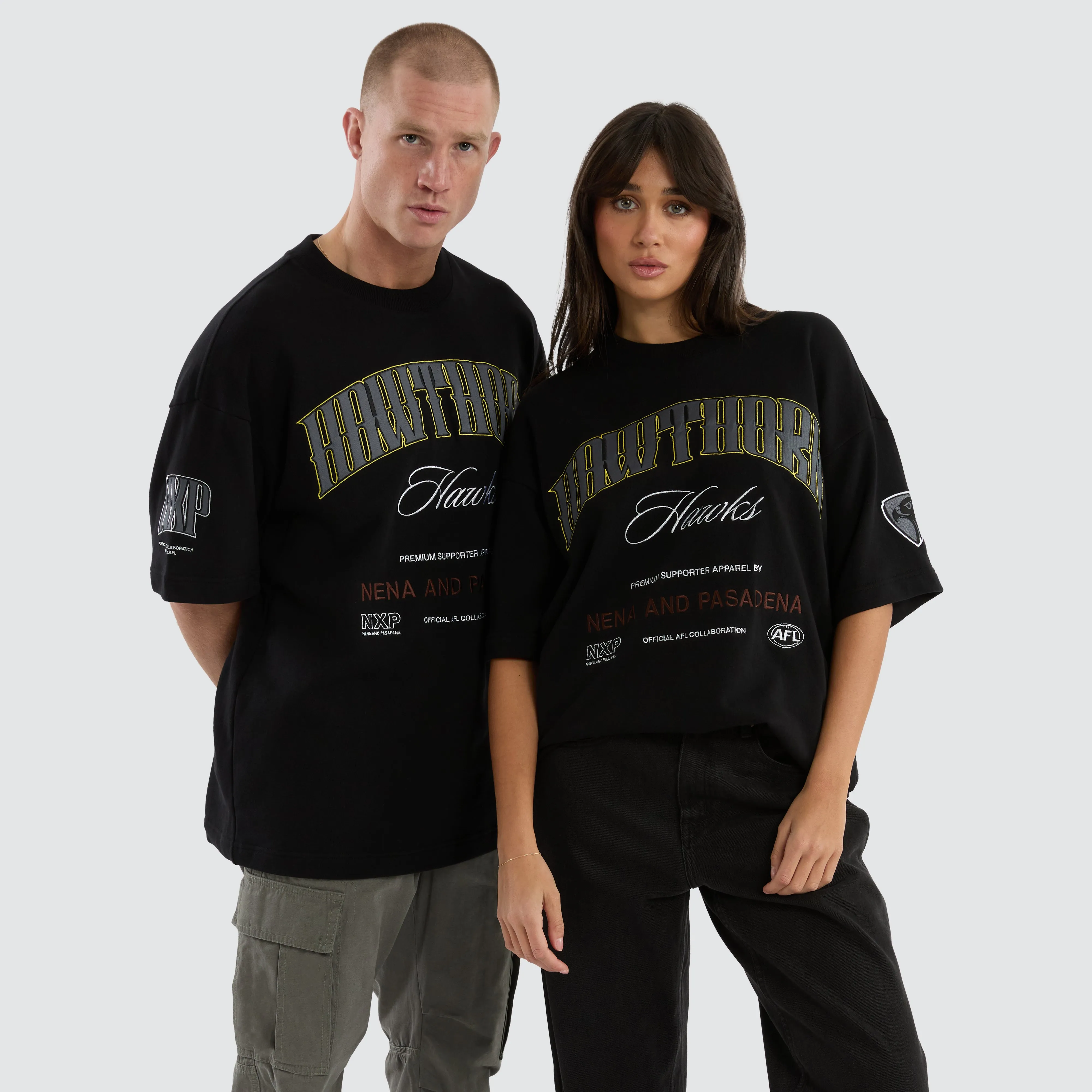 Hawthorn Hawks Game-On Loopback Tee Jet Black sold by Nena and Pasadena product image thumbnail 2