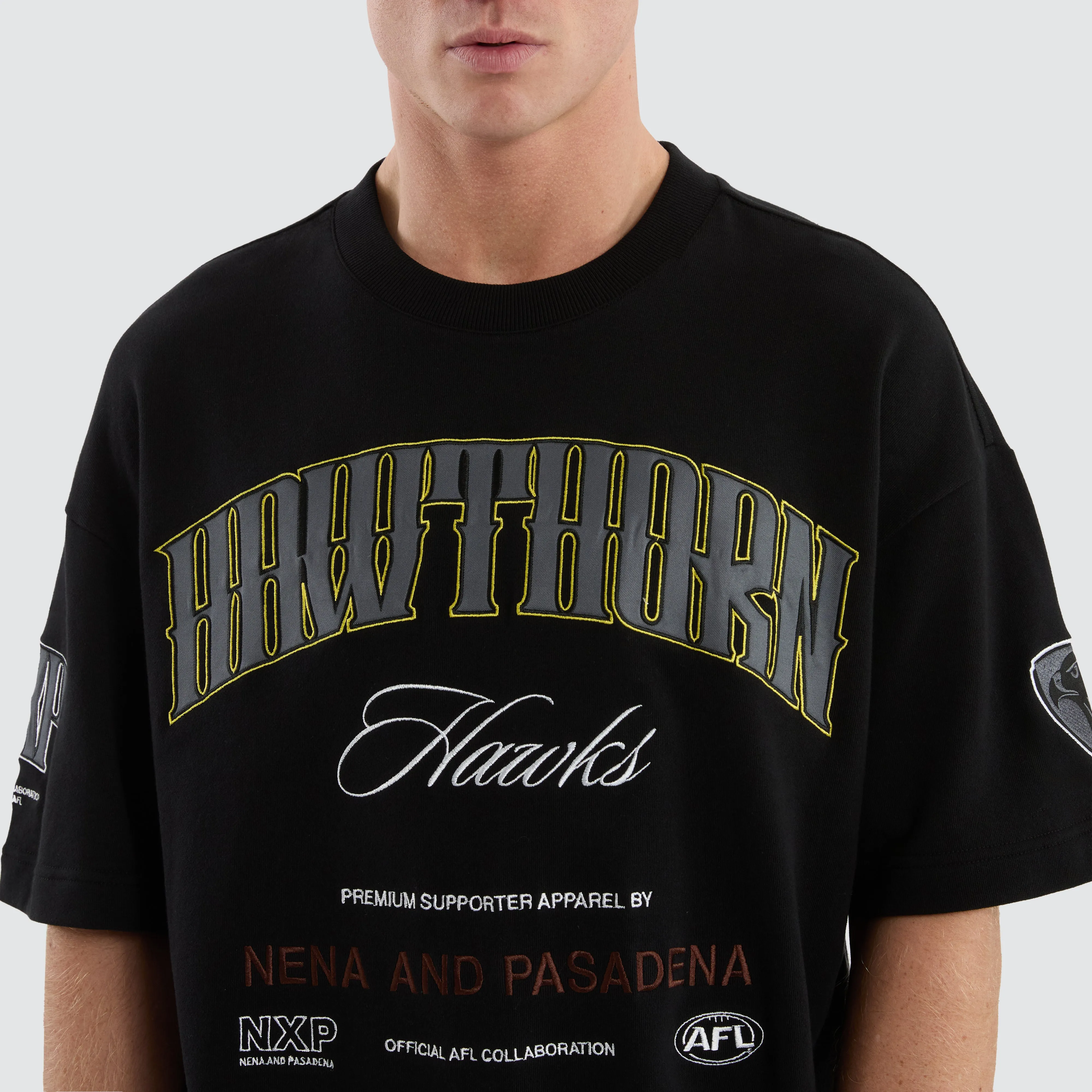 Hawthorn Hawks Game-On Loopback Tee Jet Black sold by Nena and Pasadena product image thumbnail 4