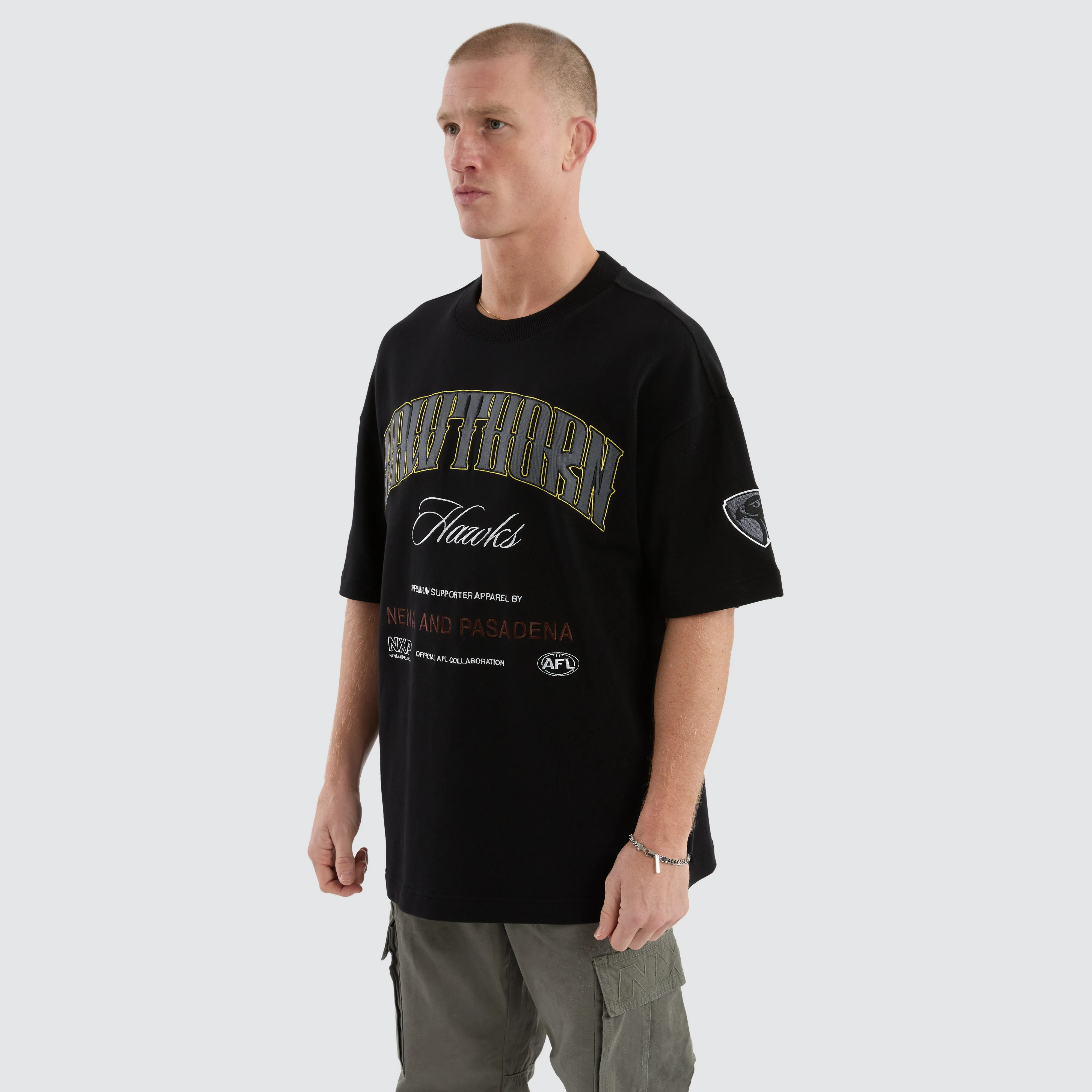 Hawthorn Hawks Game-On Loopback Tee Jet Black sold by Nena and Pasadena product image thumbnail 5