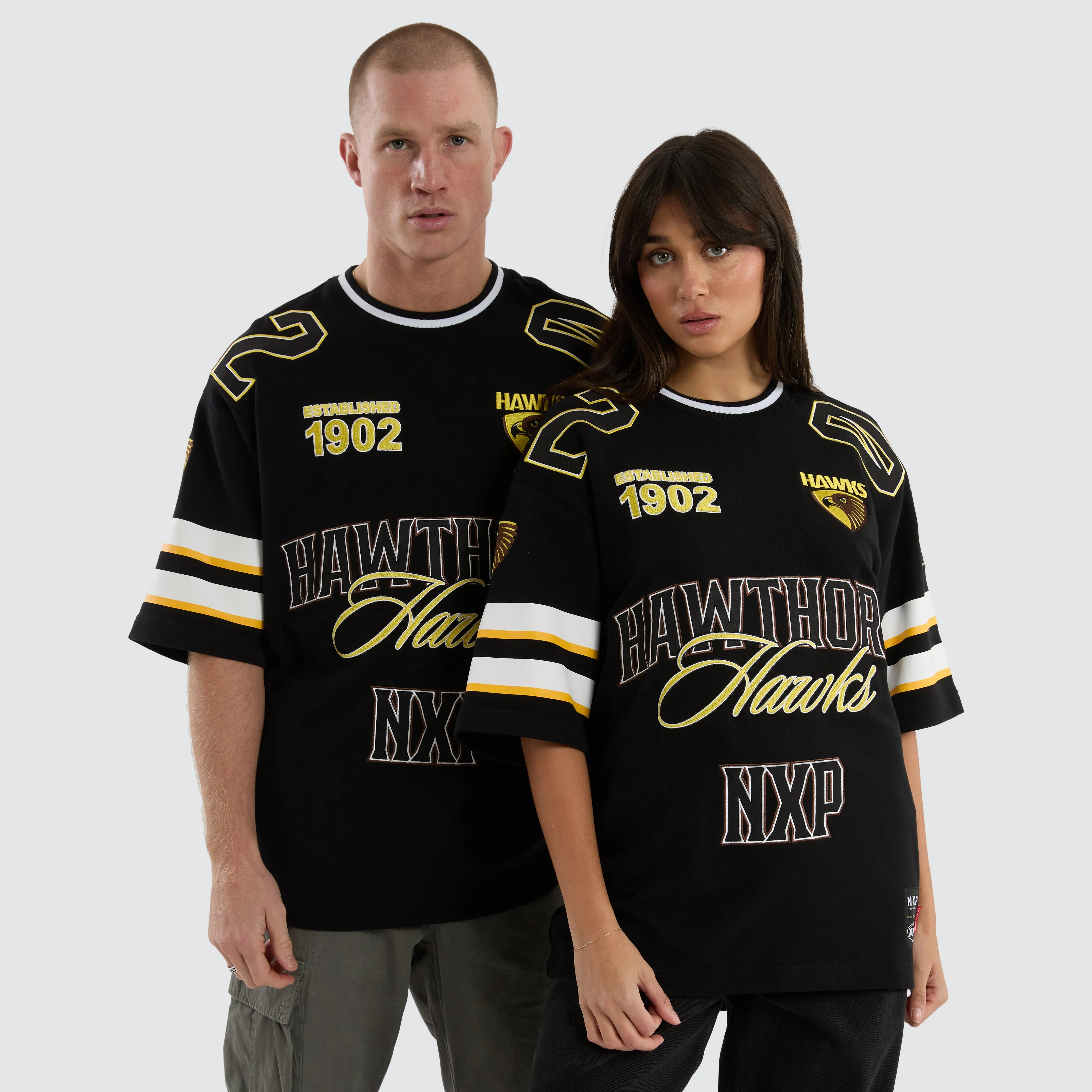 Hawthorn Hawks League Loopback Tee Jet Black sold by Nena and Pasadena product image thumbnail 2
