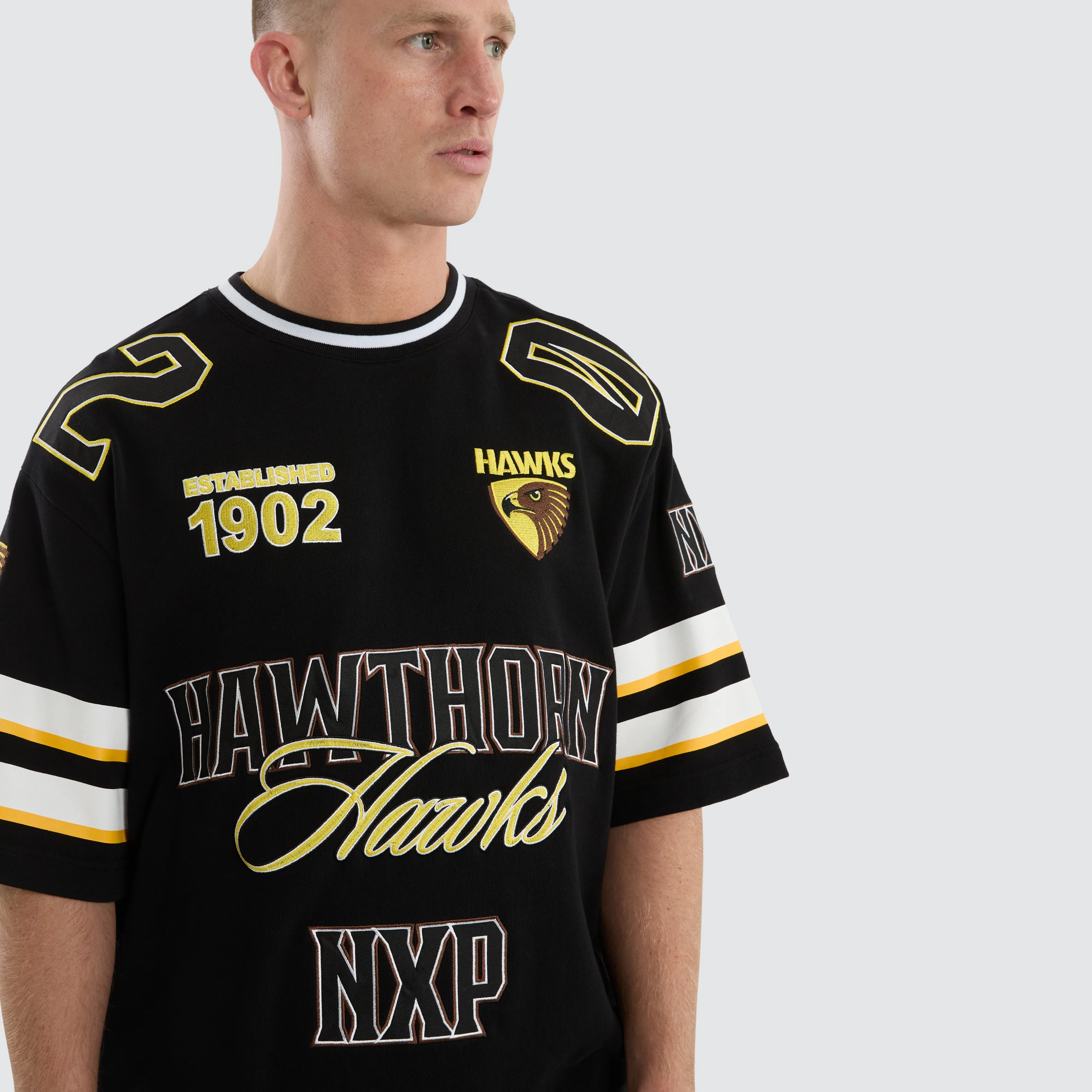 Hawthorn Hawks League Loopback Tee Jet Black sold by Nena and Pasadena product image thumbnail 4