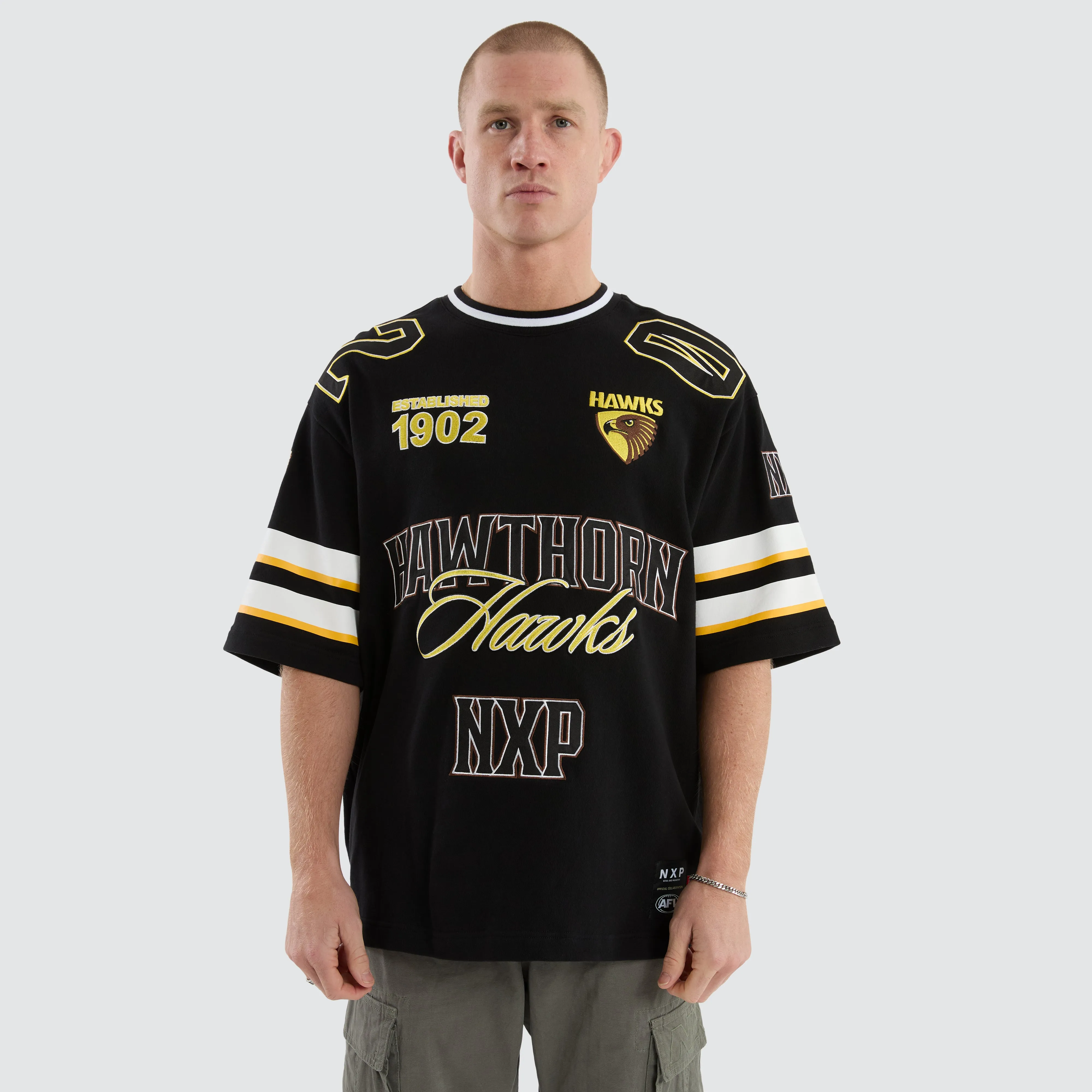 Hawthorn Hawks League Loopback Tee Jet Black sold by Nena and Pasadena product image thumbnail 5