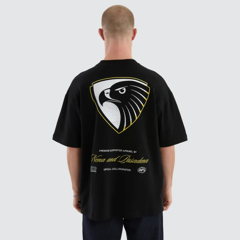 Hawthorn Hawks Legacy Loopback Tee Jet Black sold by Nena and Pasadena