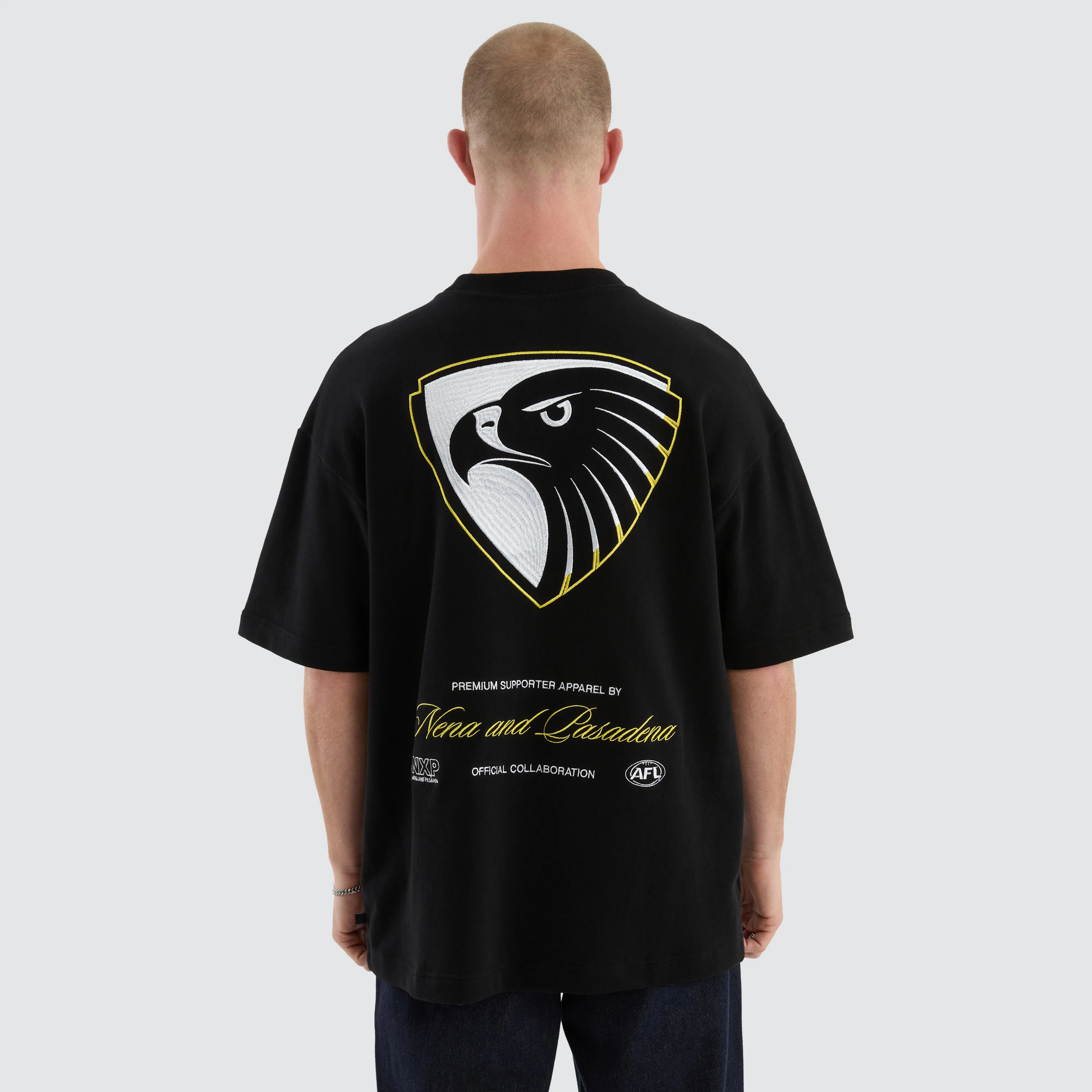 Hawthorn Hawks Legacy Loopback Tee Jet Black sold by Nena and Pasadena