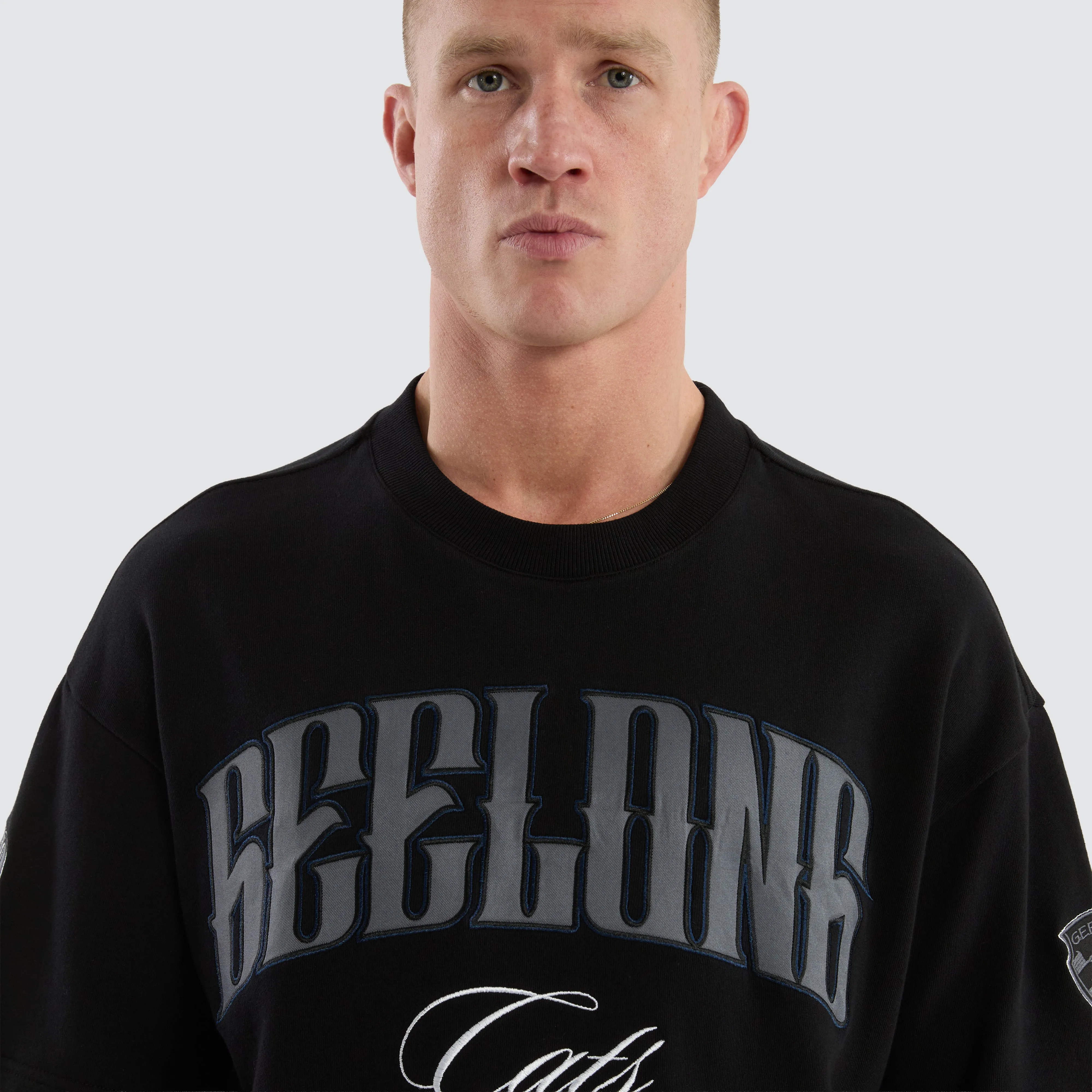 Geelong Cats Game-On Loopback Tee Jet Black sold by Nena and Pasadena product image thumbnail 4