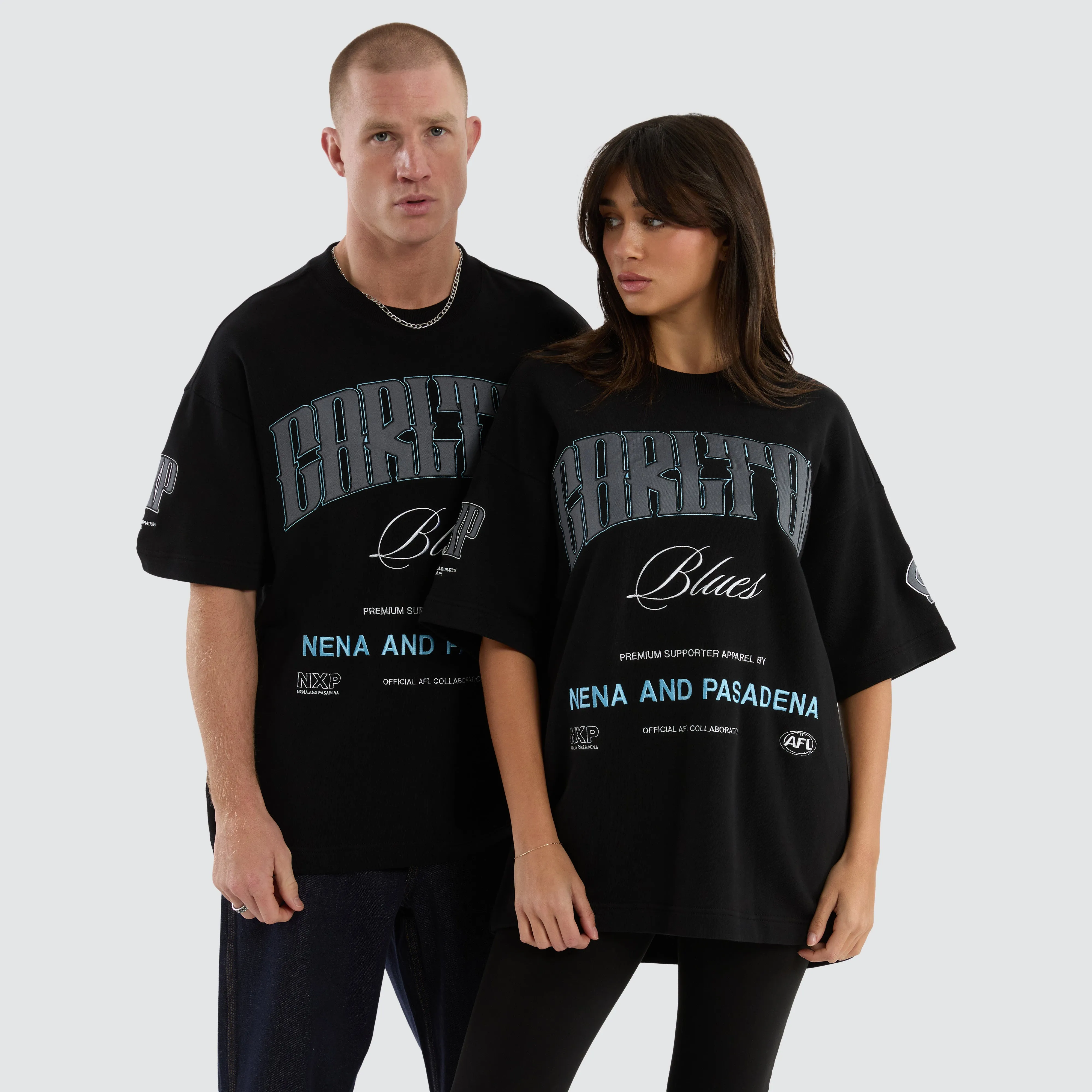 Carlton Blues AFL Game-On Loopback Tee Jet Black sold by Nena and Pasadena product image thumbnail 2