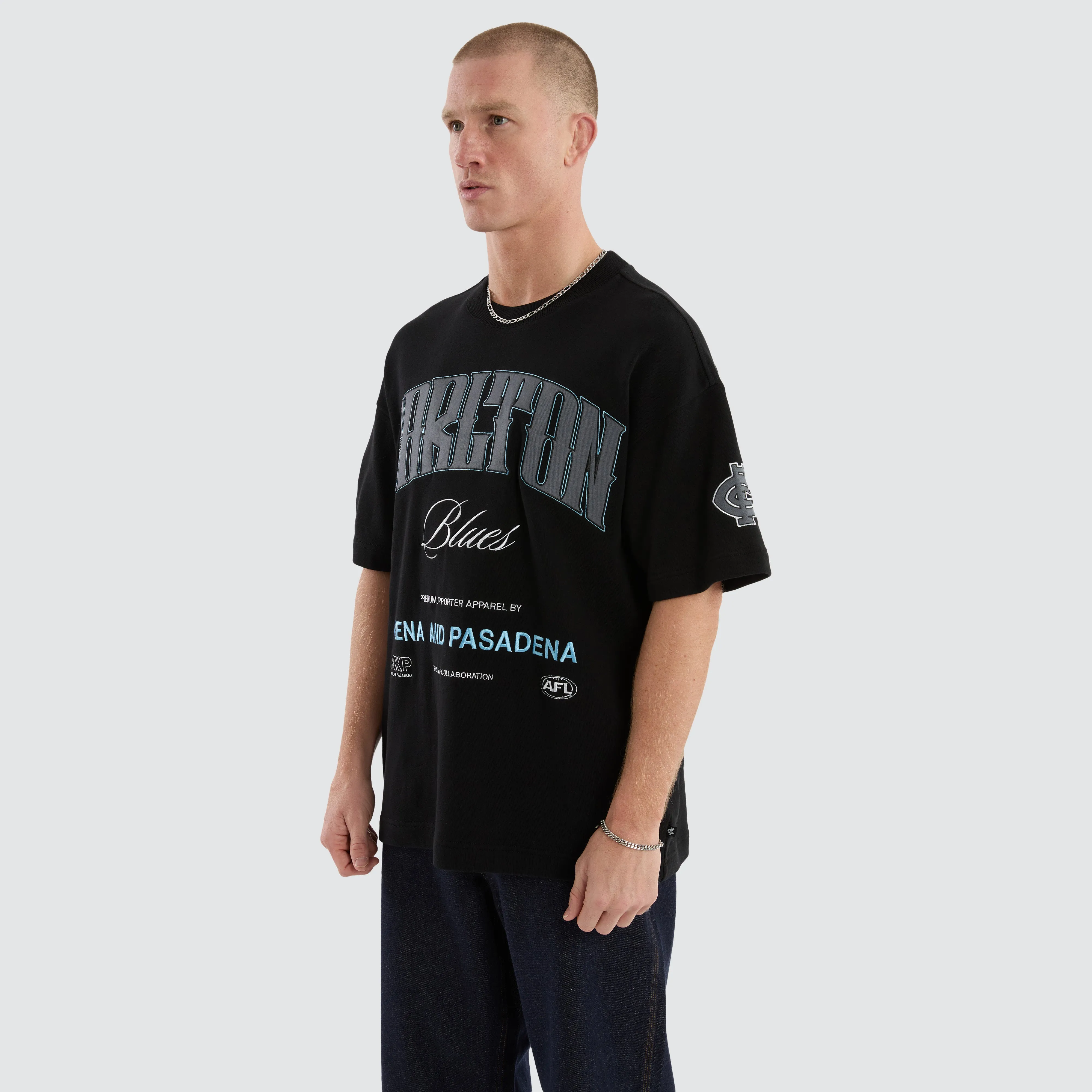 Carlton Blues AFL Game-On Loopback Tee Jet Black sold by Nena and Pasadena product image thumbnail 5