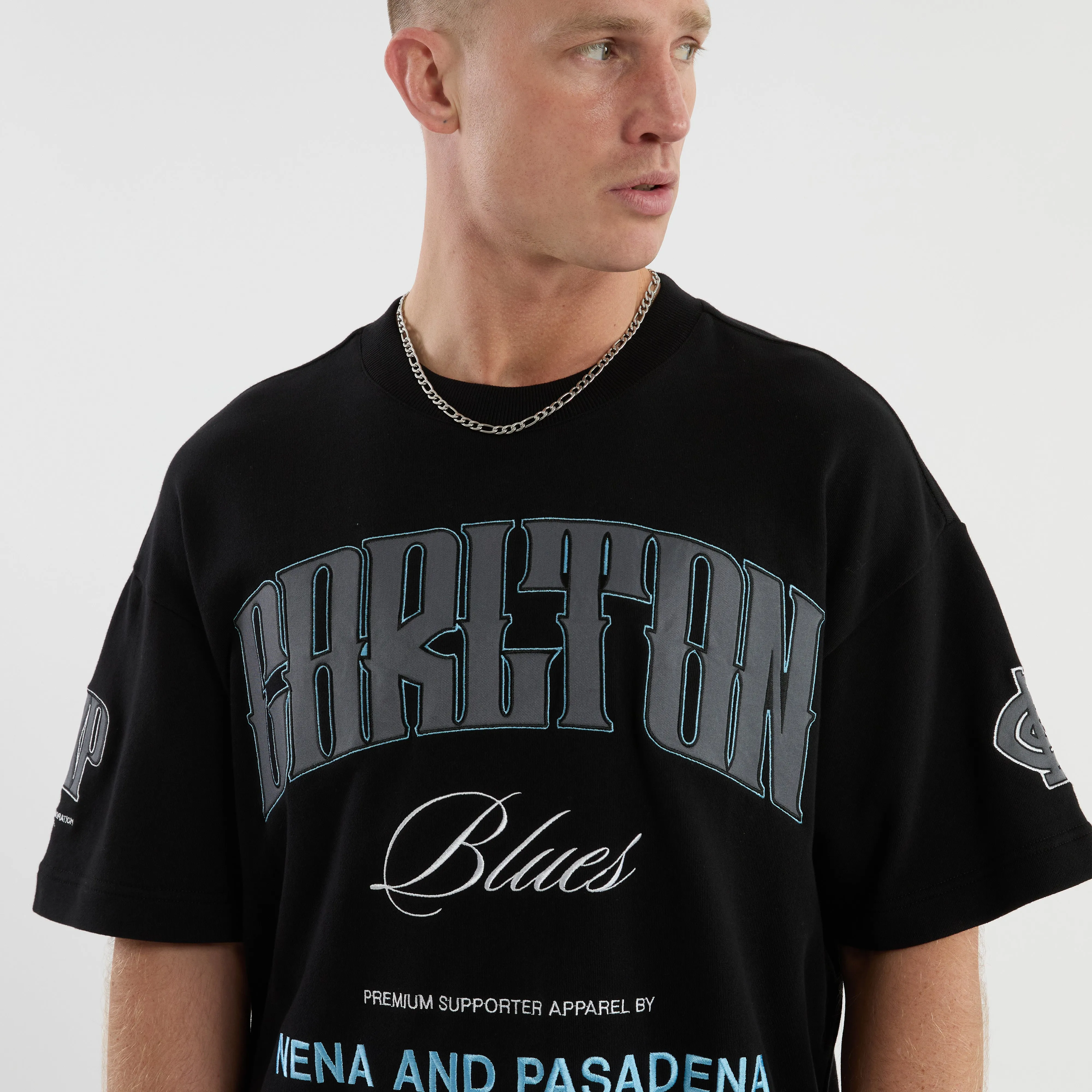 Carlton Blues AFL Game-On Loopback Tee Jet Black sold by Nena and Pasadena product image thumbnail 4