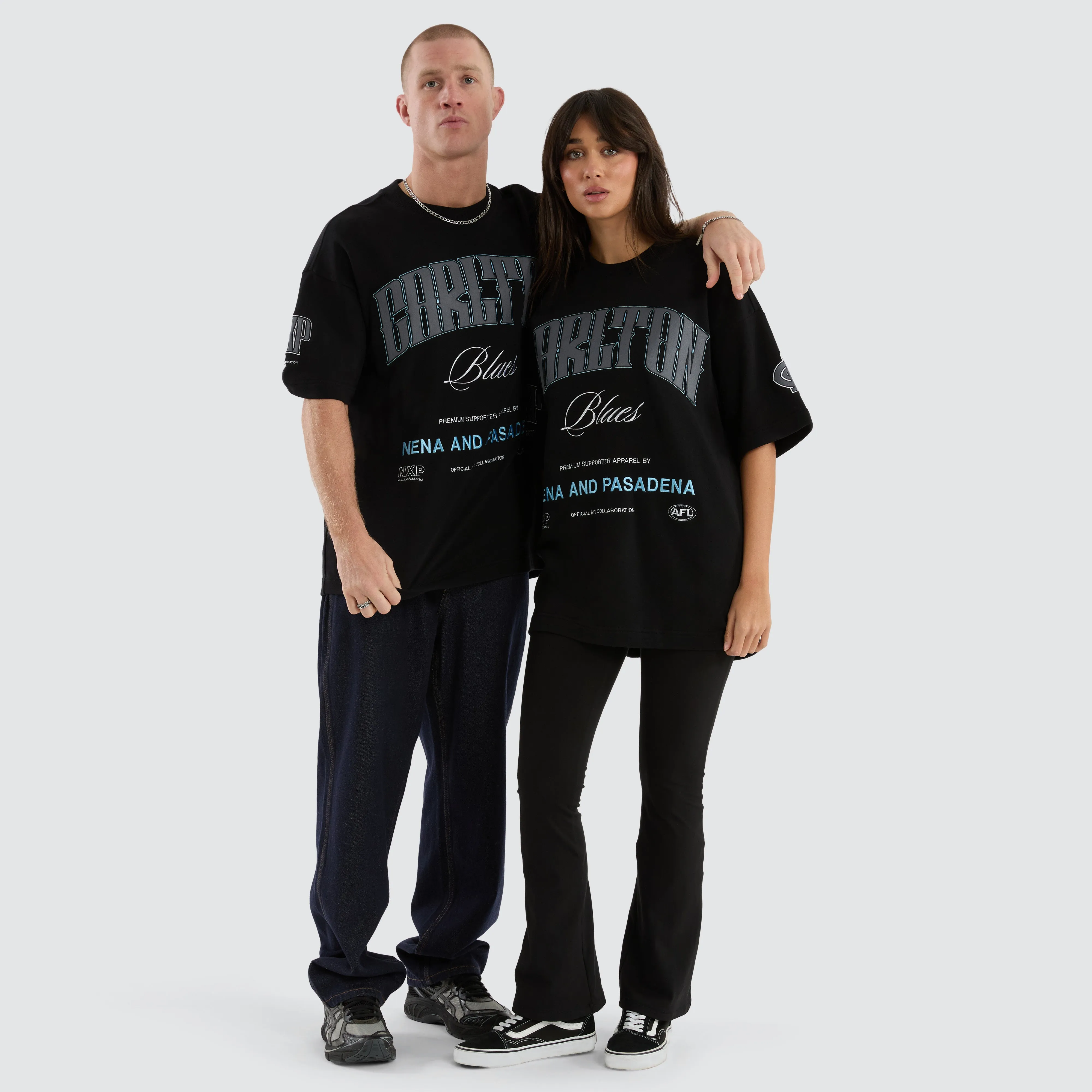 Carlton Blues AFL Game-On Loopback Tee Jet Black sold by Nena and Pasadena product image thumbnail 3