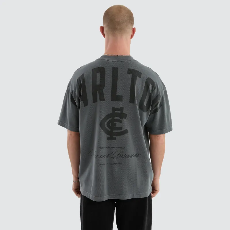 Carlton Blues Hunter Tee Pigment Charcoal sold by Nena and Pasadena