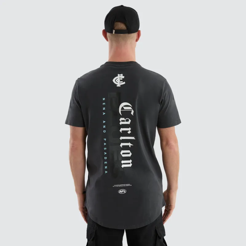 Carlton Blues Resident Tee Pigment Asphalt sold by Nena and Pasadena