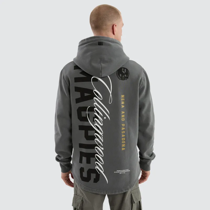 Collingwood Magpies Grand Hoodie Pigment Charcoal sold by Nena and Pasadena