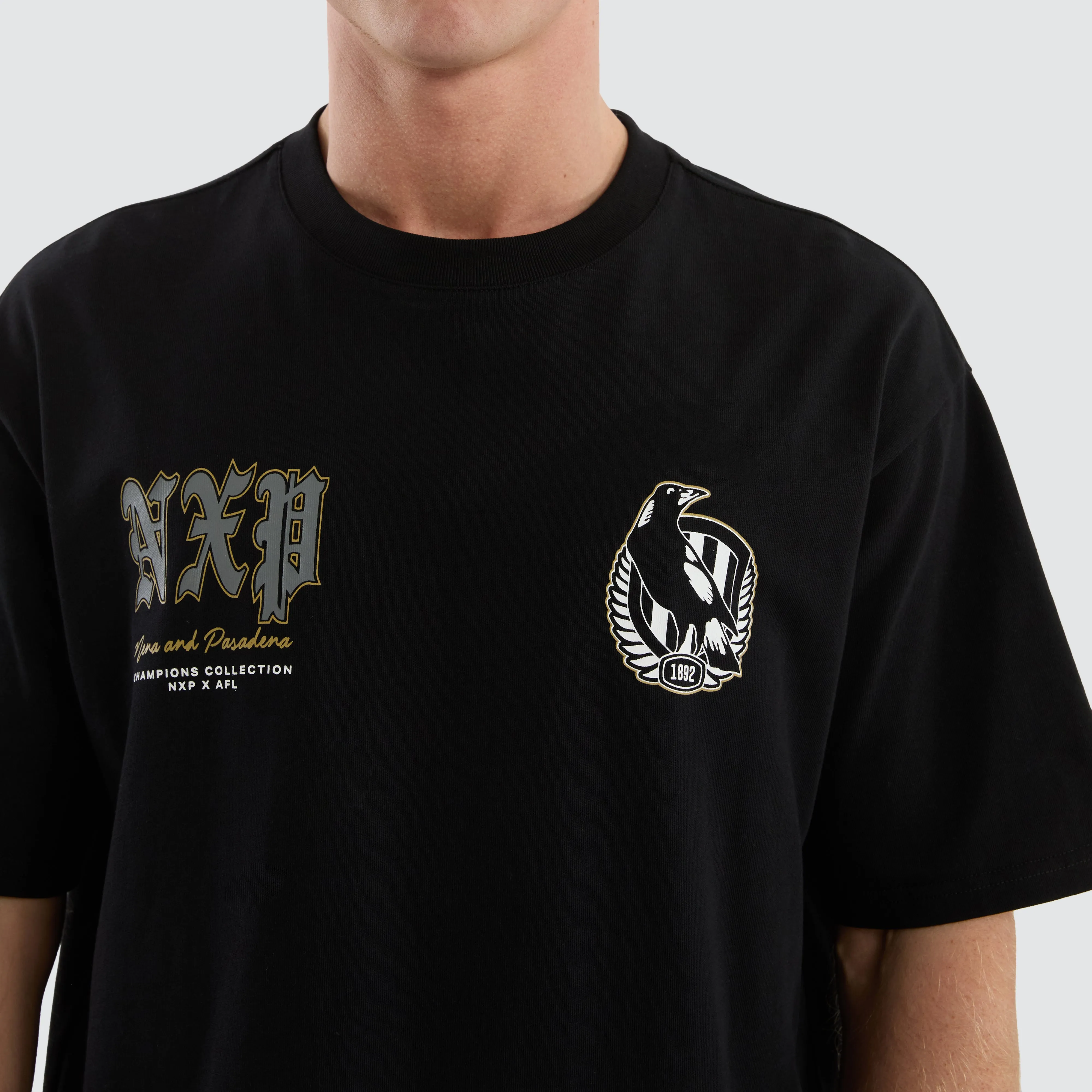 Collingwood Magpies Fallback Tee Jet Black sold by Nena and Pasadena product image thumbnail 4