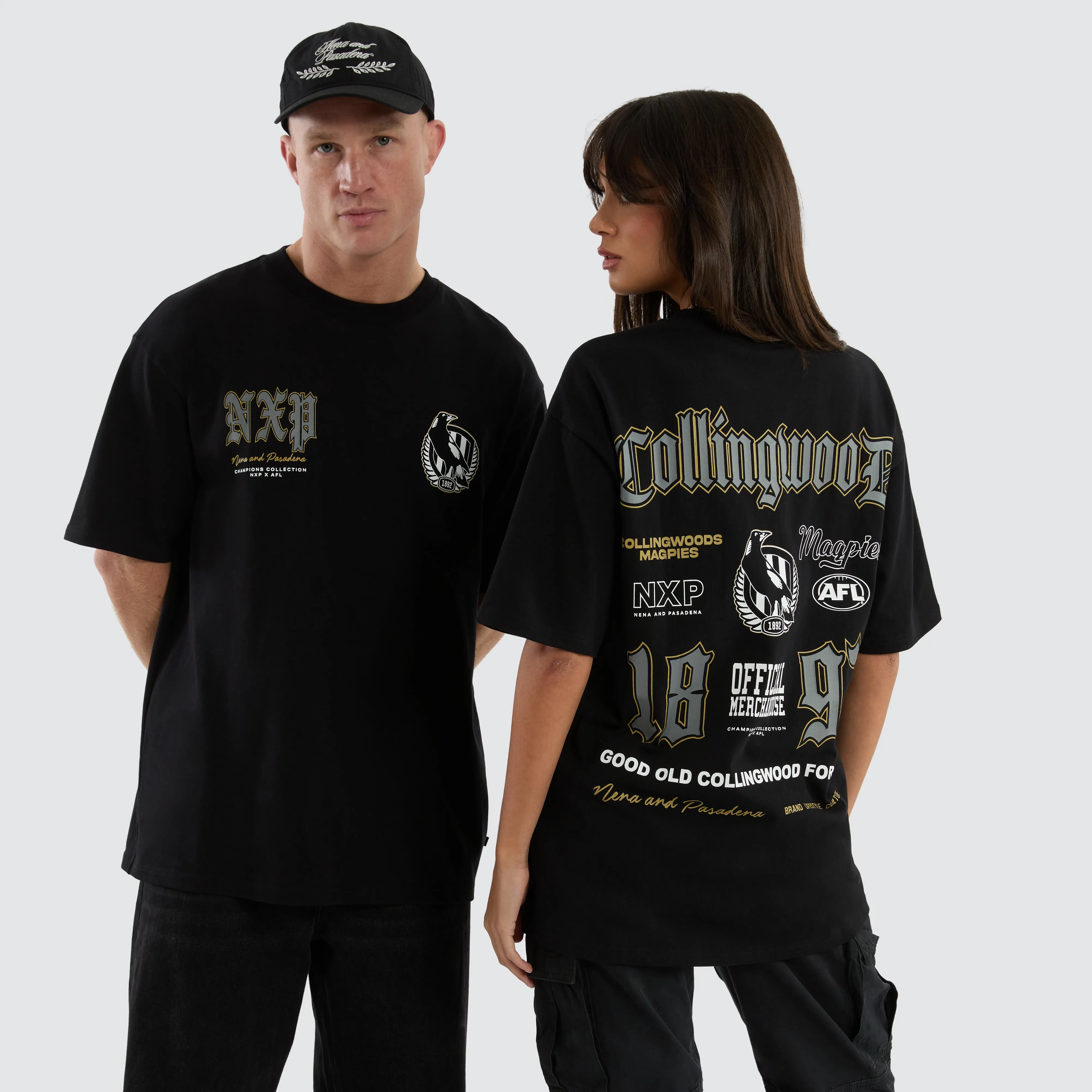 Collingwood Magpies Fallback Tee Jet Black sold by Nena and Pasadena product image thumbnail 3