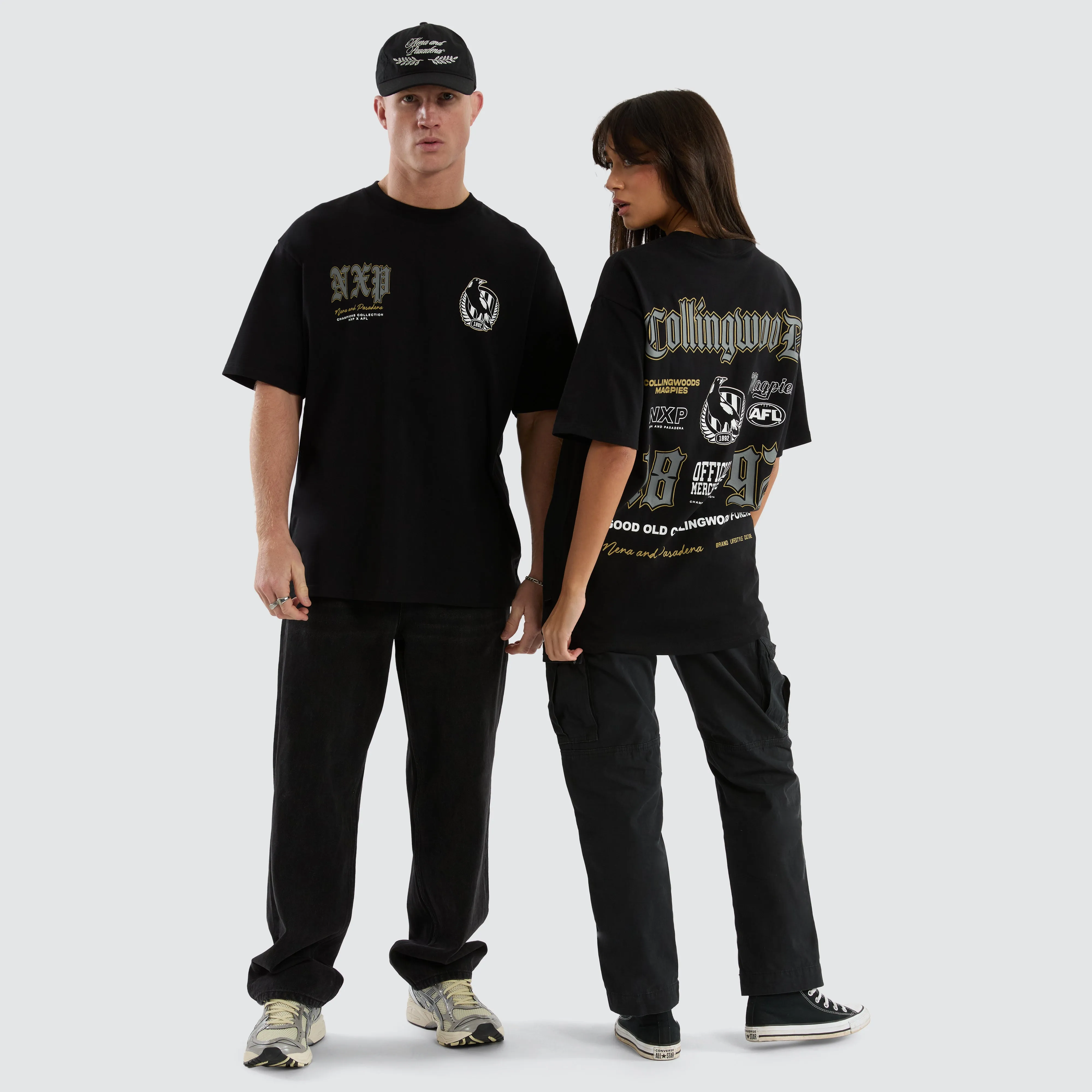 Collingwood Magpies Fallback Tee Jet Black sold by Nena and Pasadena product image thumbnail 2