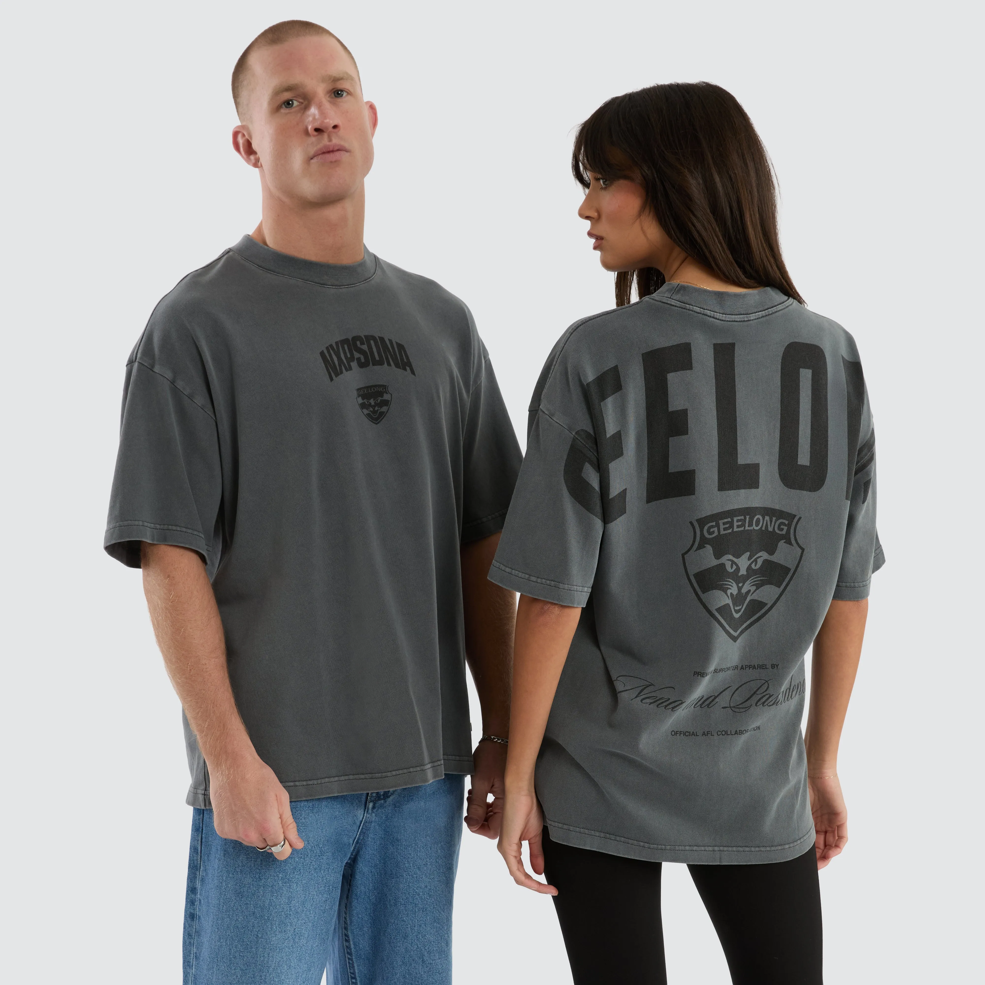 Geelong Cats Hunter Tee Pigment Charcoal sold by Nena and Pasadena product image thumbnail 2