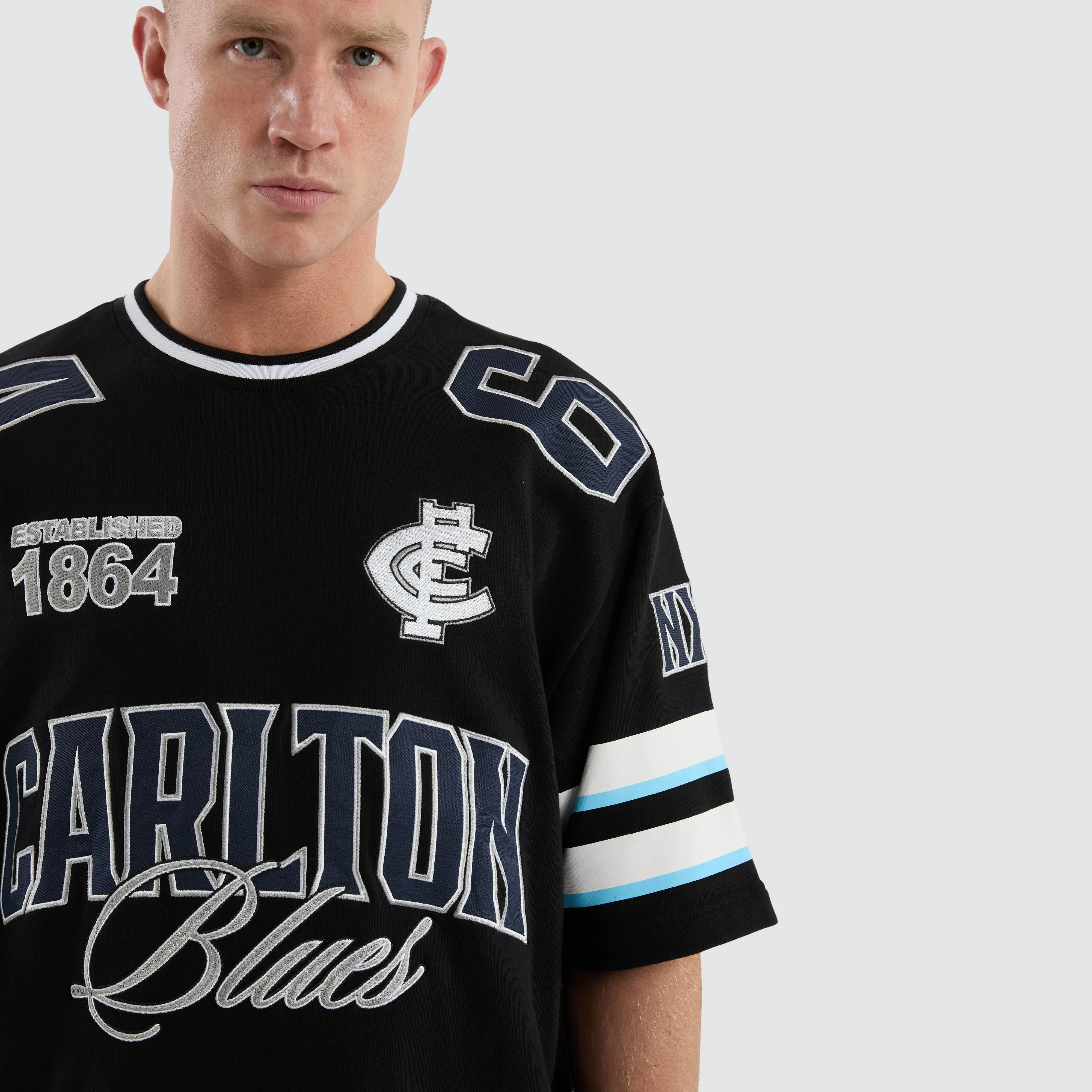 Carlton Blues League Loopback Tee Jet Black sold by Nena and Pasadena product image thumbnail 4