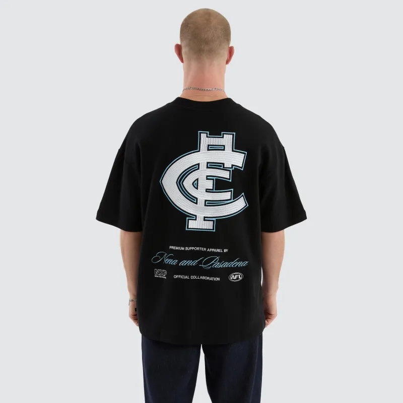 Carlton Blues Legacy Loopback Tee Jet Black sold by Nena and Pasadena