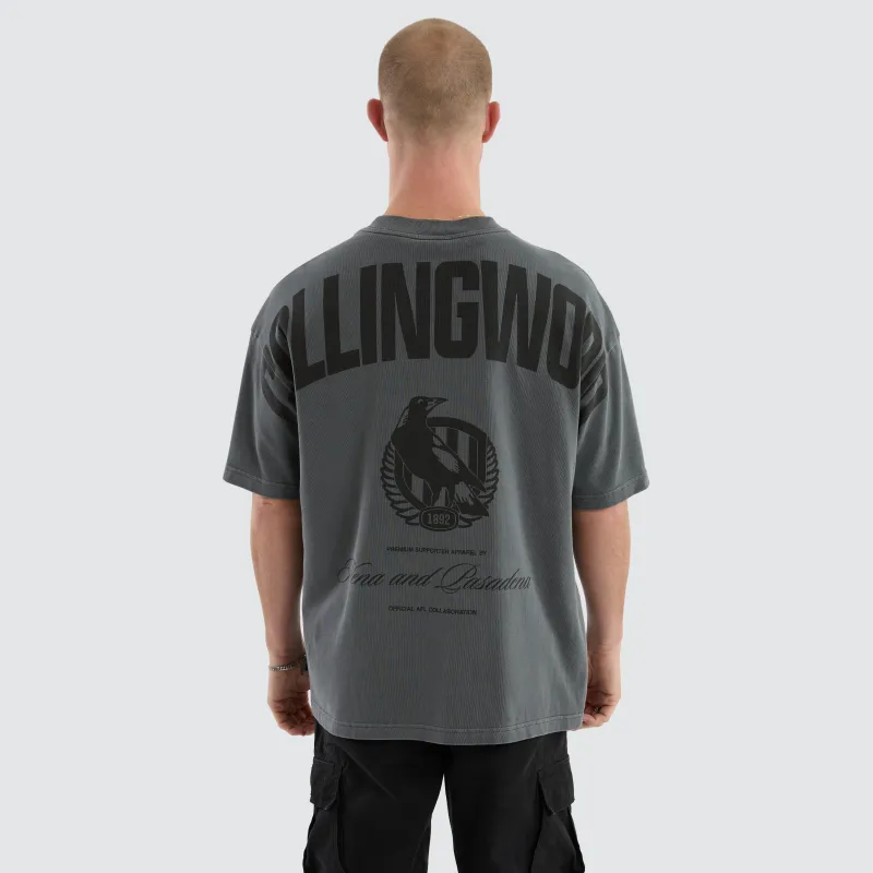 Collingwood Magpies Hunter Tee Pigment Charcoal sold by Nena and Pasadena