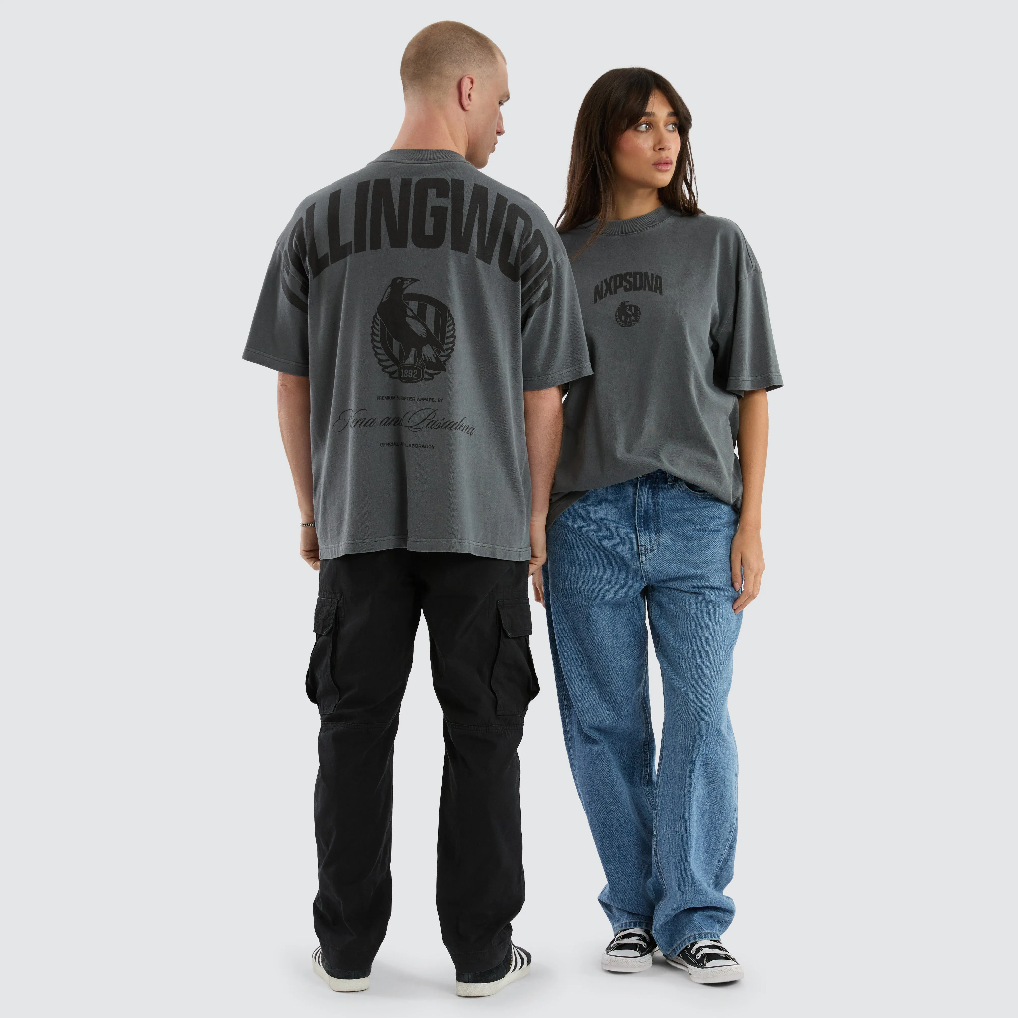 Collingwood Magpies Hunter Tee Pigment Charcoal sold by Nena and Pasadena product image thumbnail 2