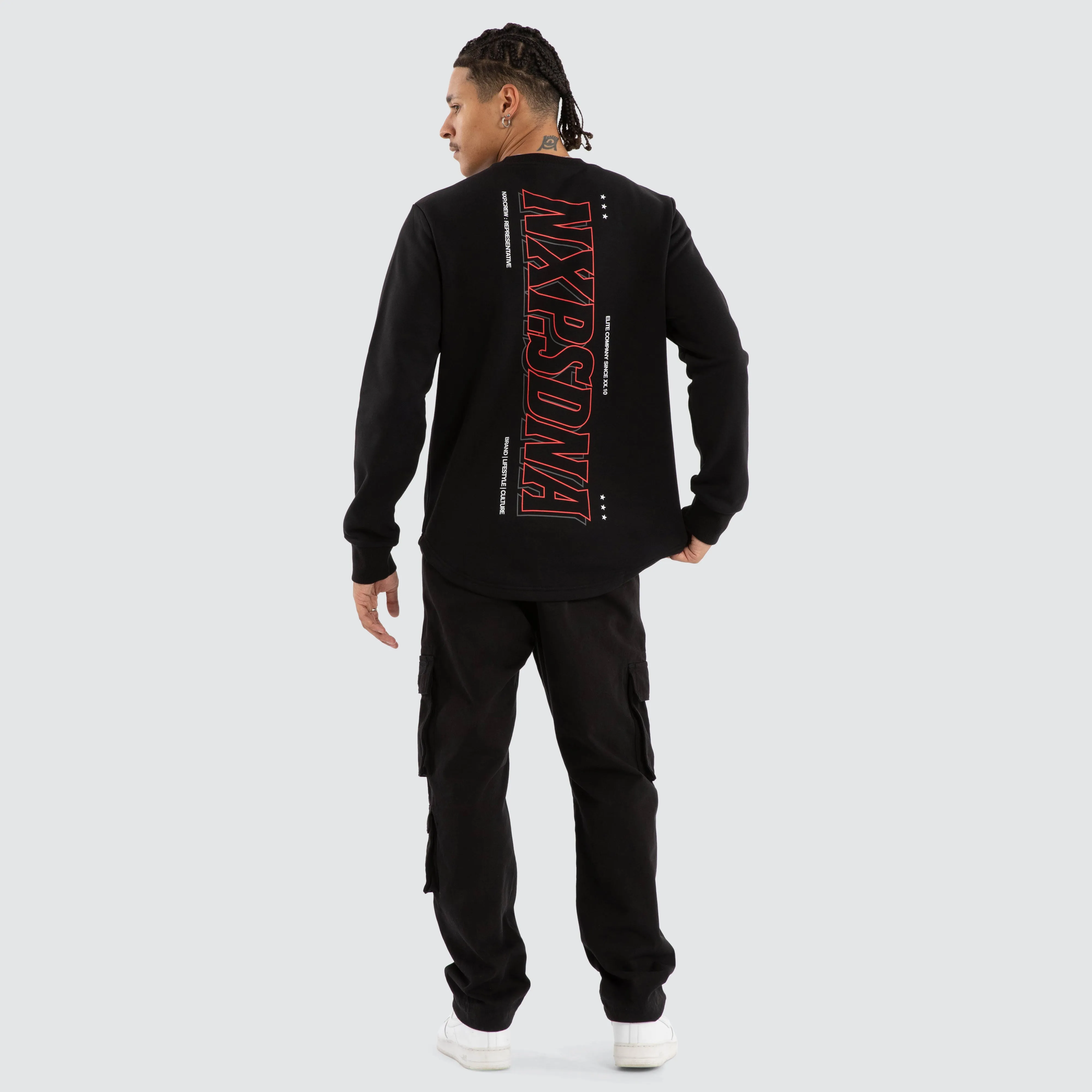 Distance Dual Curved Sweater Jet Black sold by Nena and Pasadena product image thumbnail 5