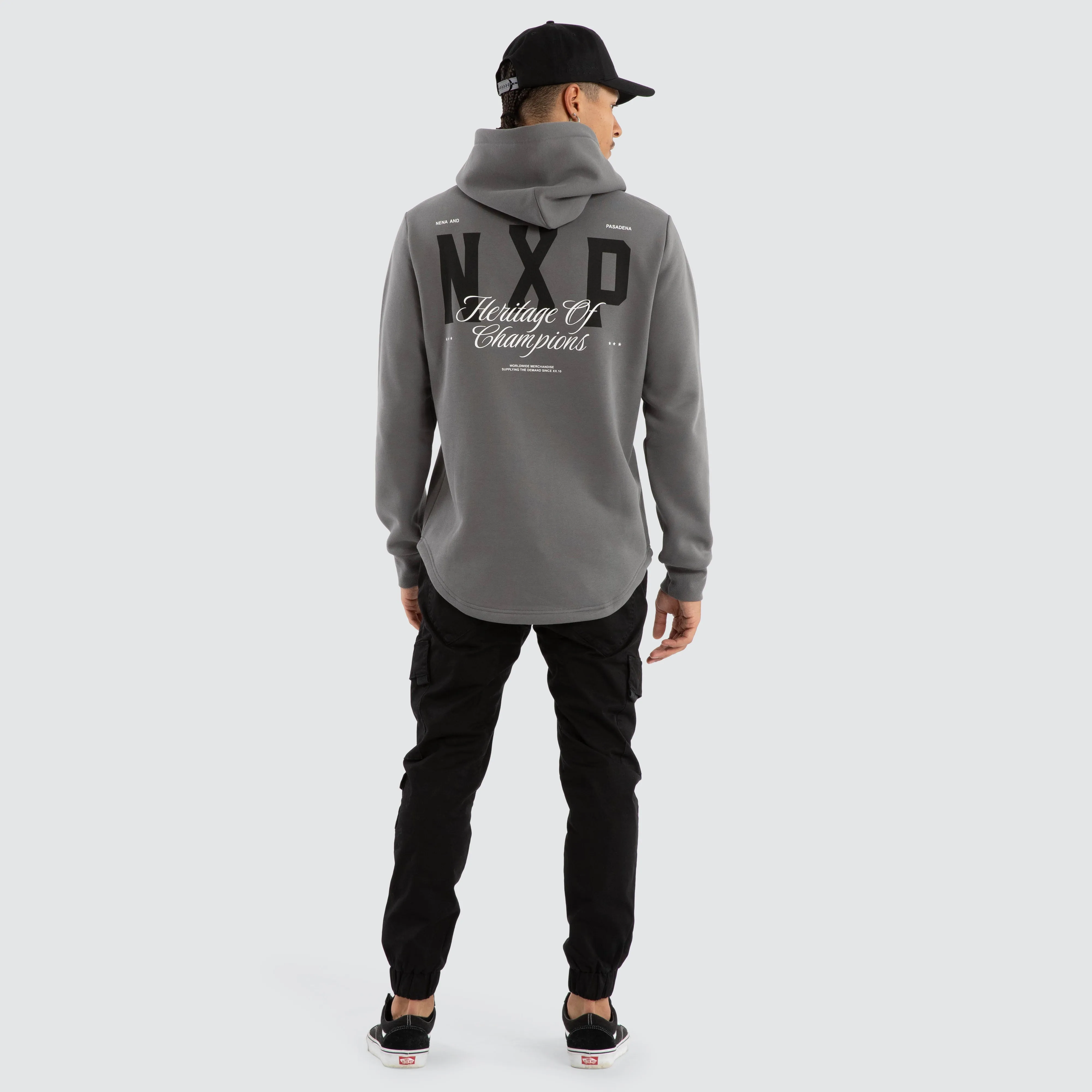 Crossover Dual Curved Hoodie Charcoal sold by Nena and Pasadena product image thumbnail 5