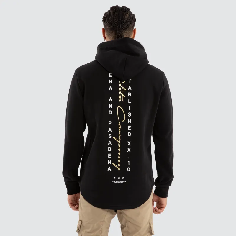 Spine Dual Curved Hoodie Jet Black sold by Nena and Pasadena