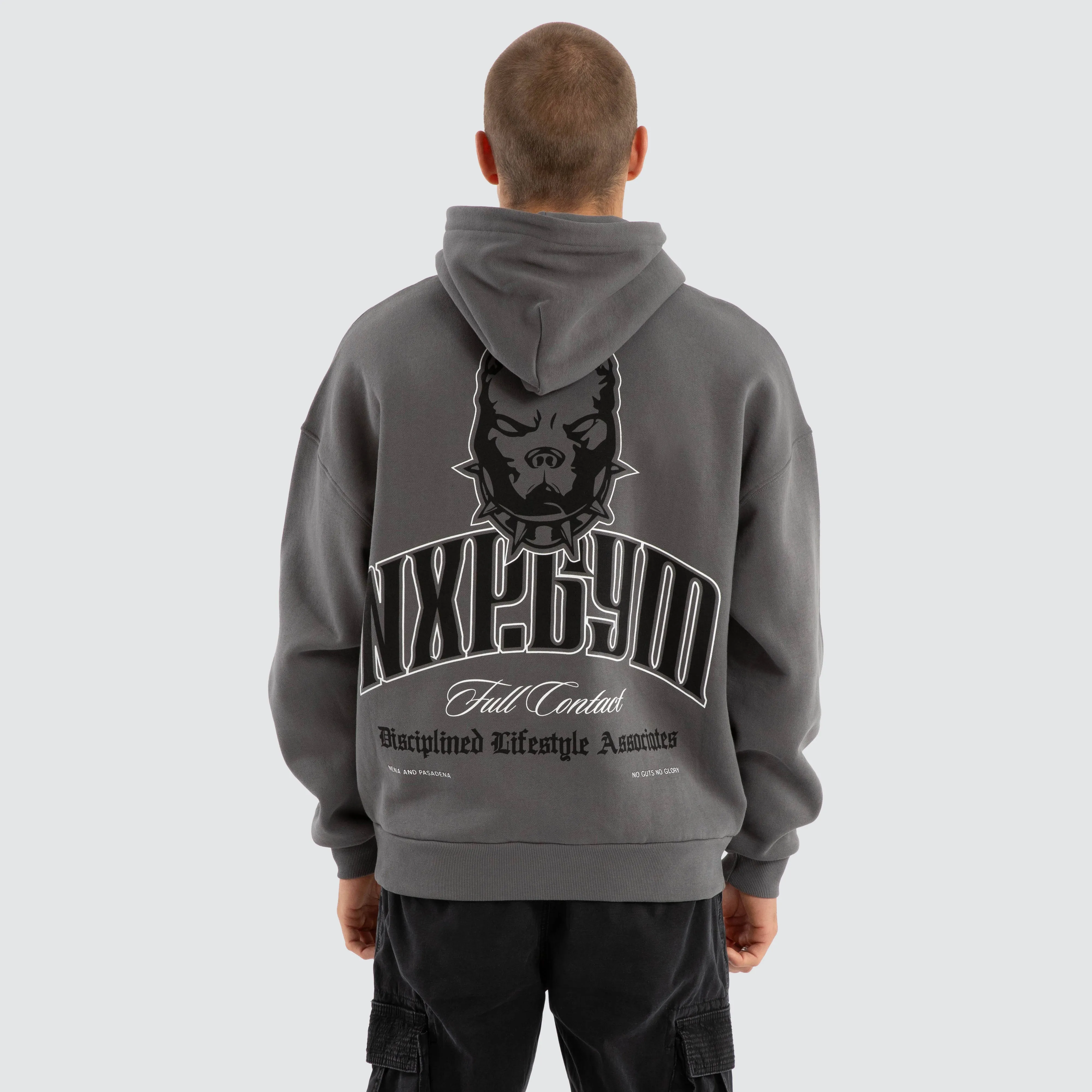 Inertia Box Fit Hoodie Charcoal sold by Nena and Pasadena