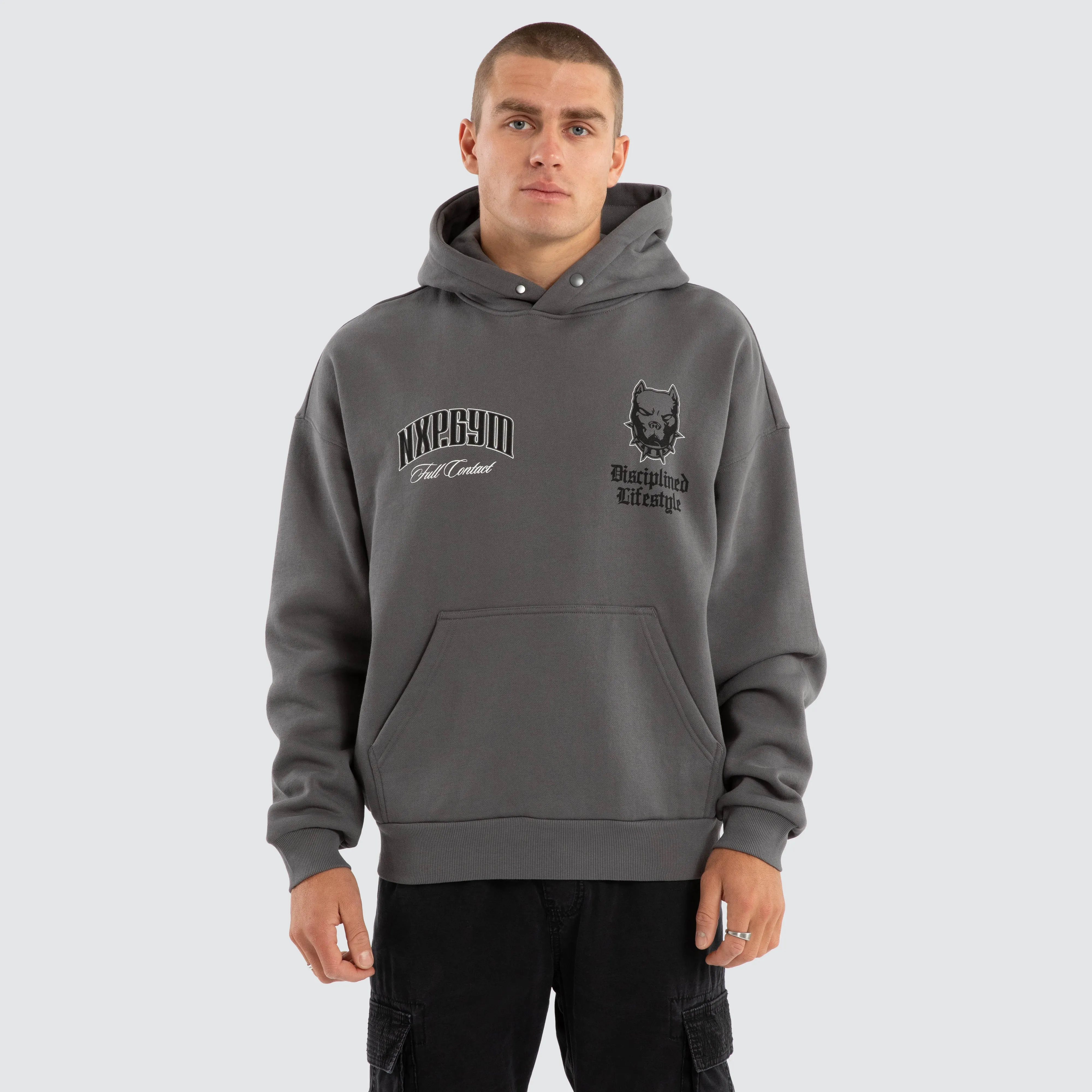 Inertia Box Fit Hoodie Charcoal sold by Nena and Pasadena product image thumbnail 2