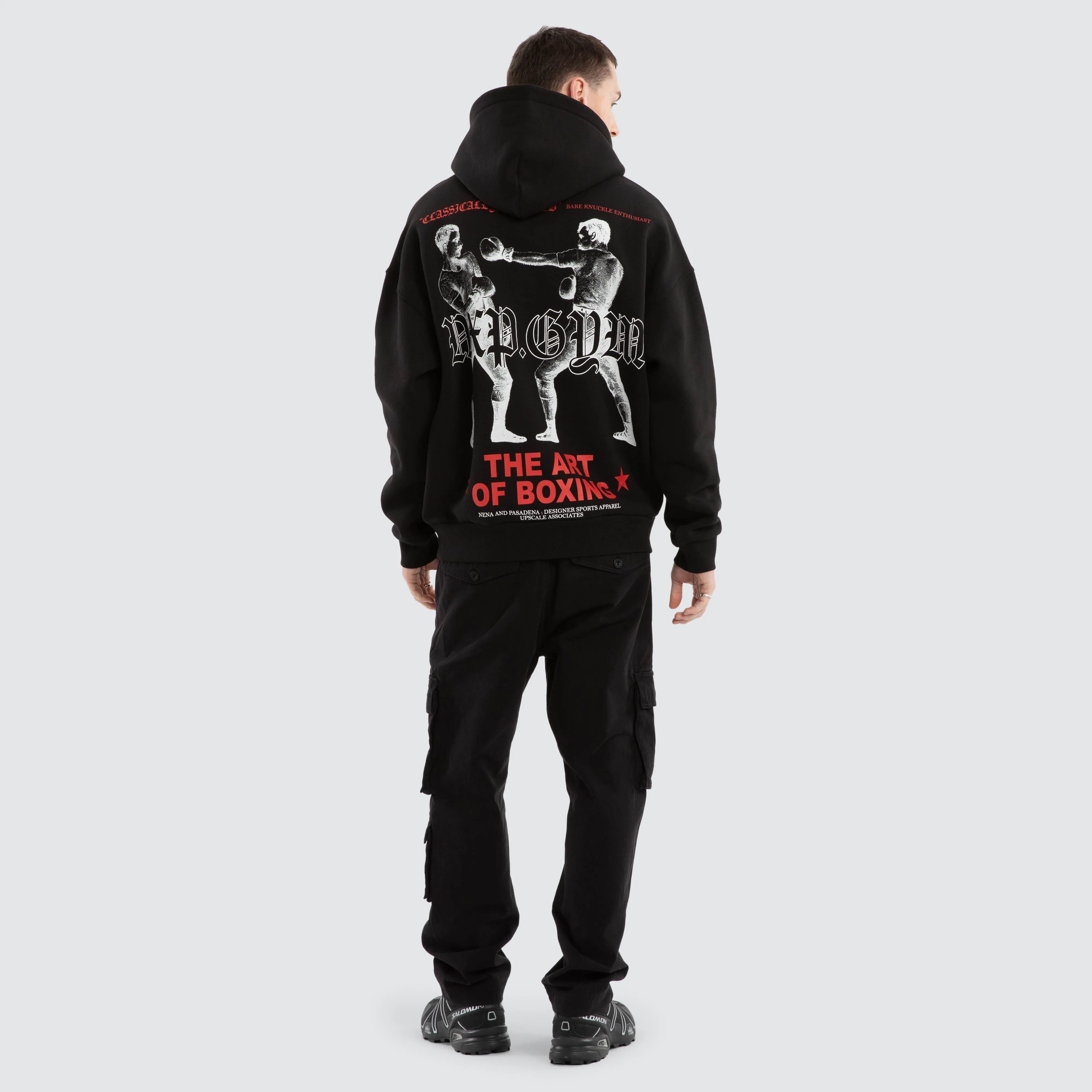 Prone Box Fit Hoodie Jet Black sold by Nena and Pasadena product image thumbnail 4