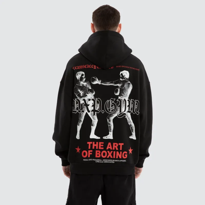 Prone Box Fit Hoodie Jet Black sold by Nena and Pasadena