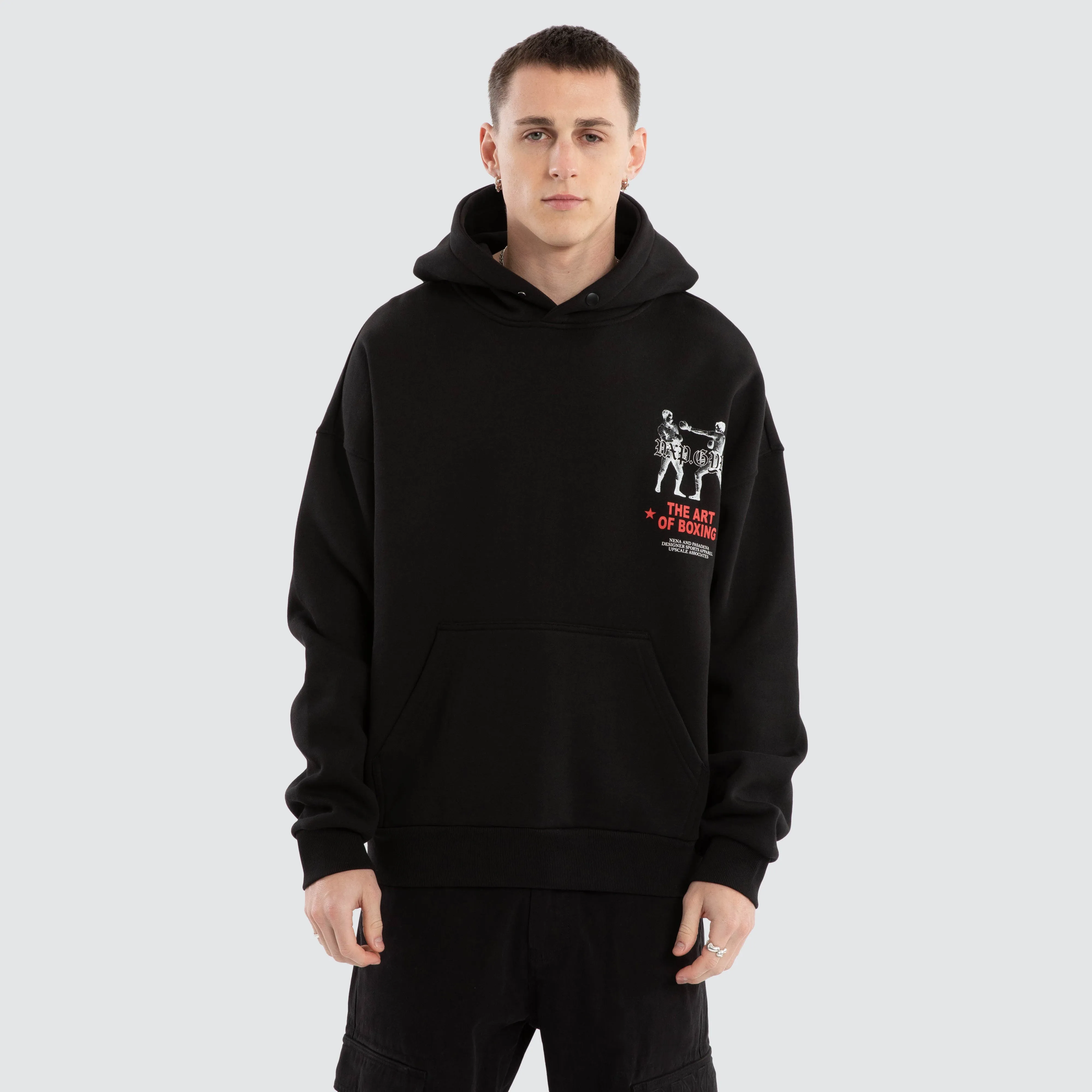 Prone Box Fit Hoodie Jet Black sold by Nena and Pasadena product image thumbnail 5