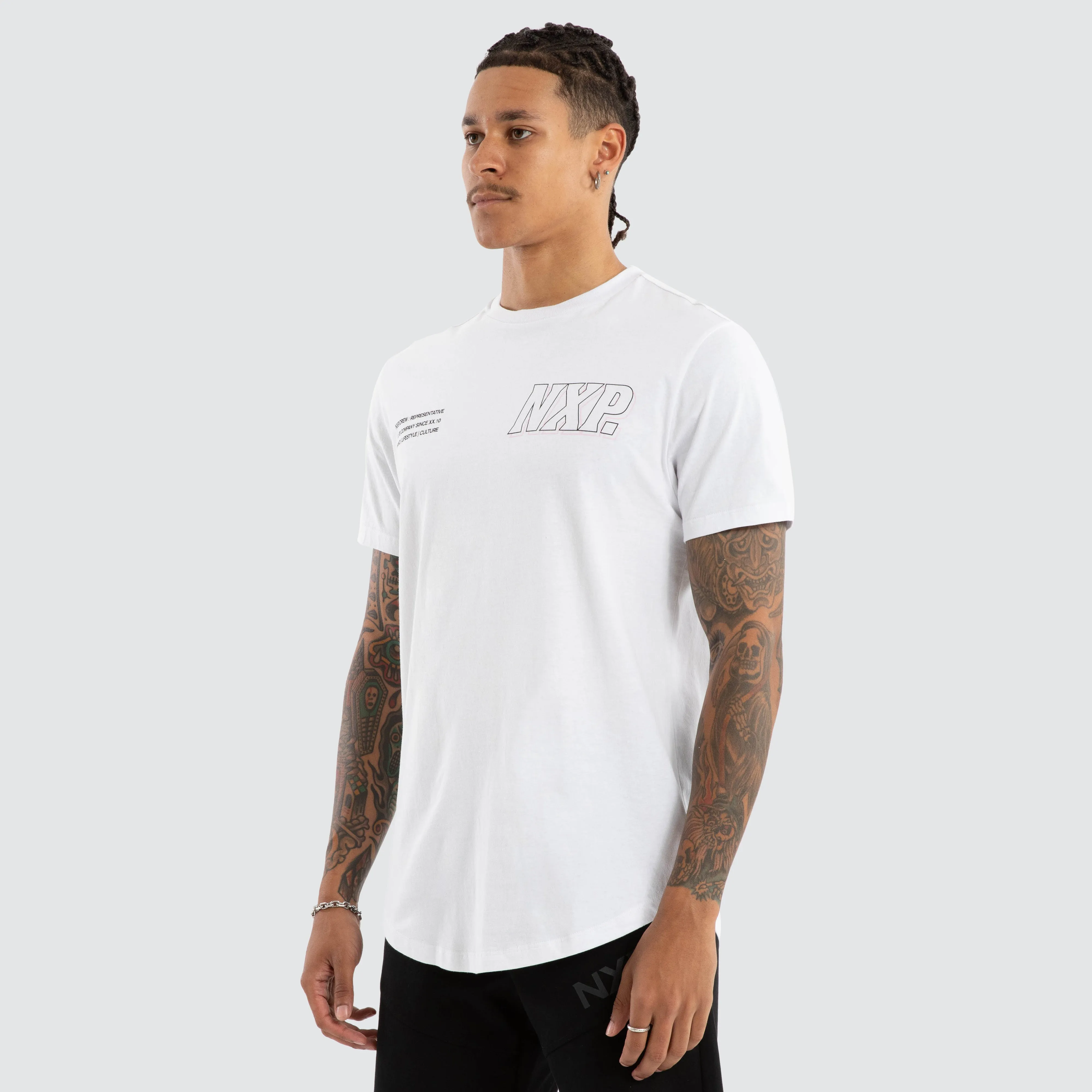 Burns Dual Curved Tee Optical White sold by Nena and Pasadena product image thumbnail 3