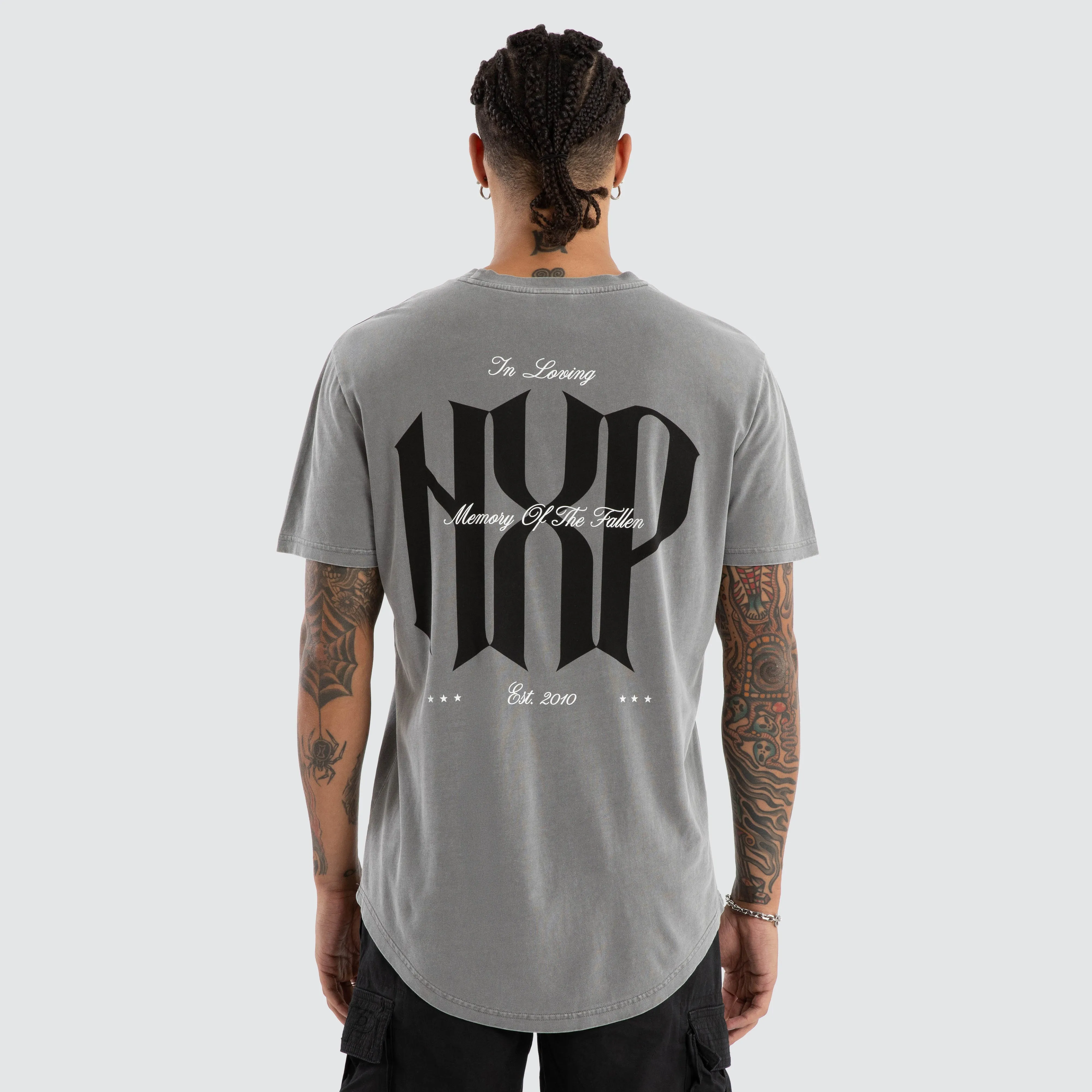 Rush Dual Curved Tee Pigment Frost Grey sold by Nena and Pasadena