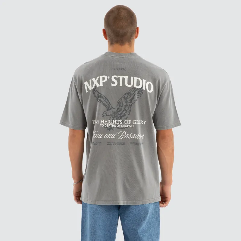 Simulation Box Fit Tee Pigment Frost Grey sold by Nena and Pasadena