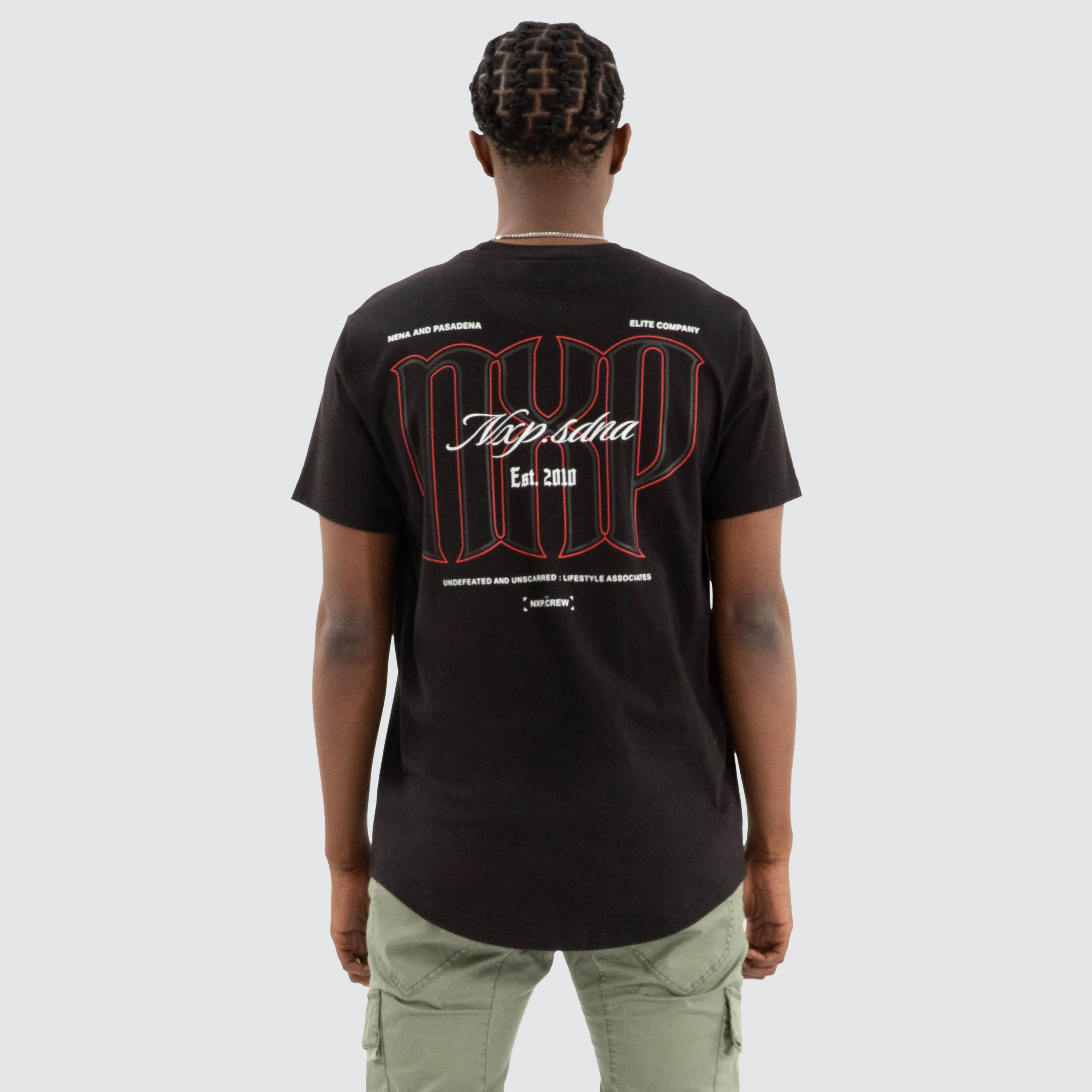 Combat Dual Curved Tee Jet black sold by Nena and Pasadena