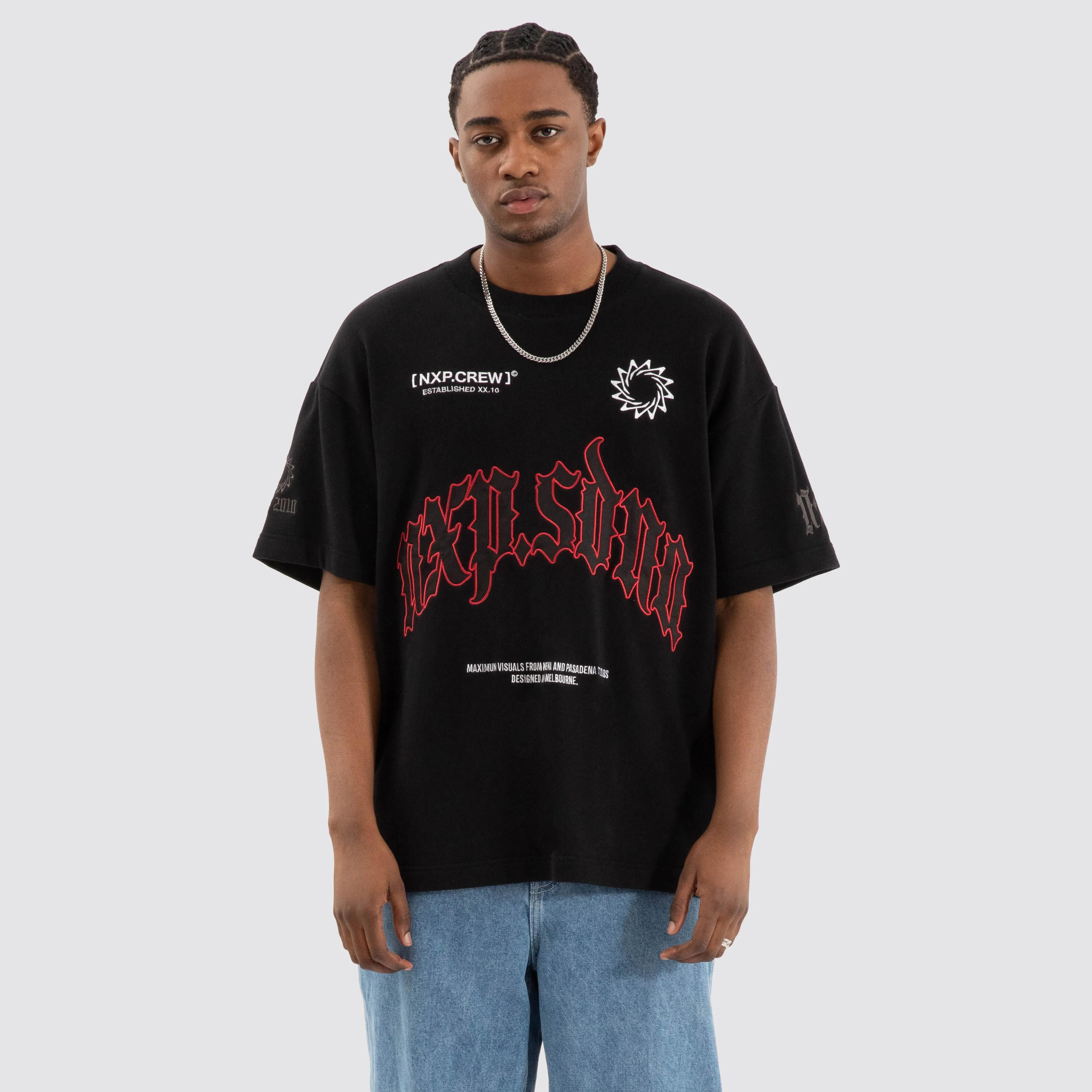 Rumble Loopback Raptor Tee Jet black sold by Nena and Pasadena