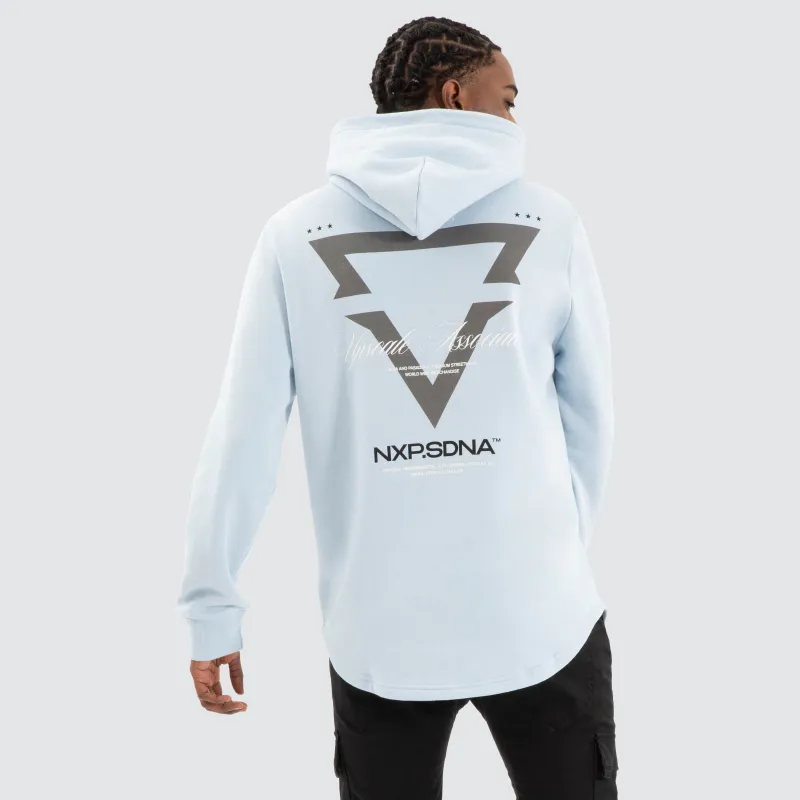 Defend Dual Curved Hoodie Skyway Blue sold by Nena and Pasadena