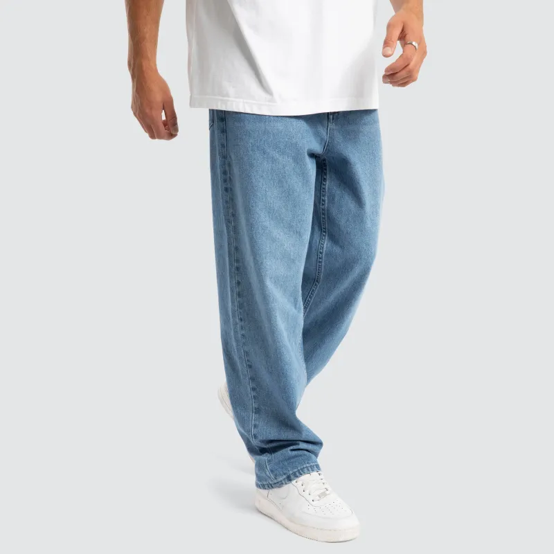 Drive Athletic Baggy Jean Washed Blue sold by Nena and Pasadena