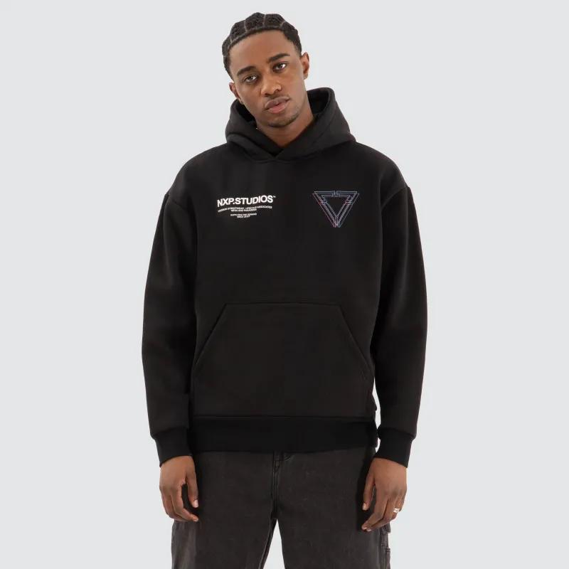 Dagger Relaxed Hoodie Jet Black sold by Nena and Pasadena