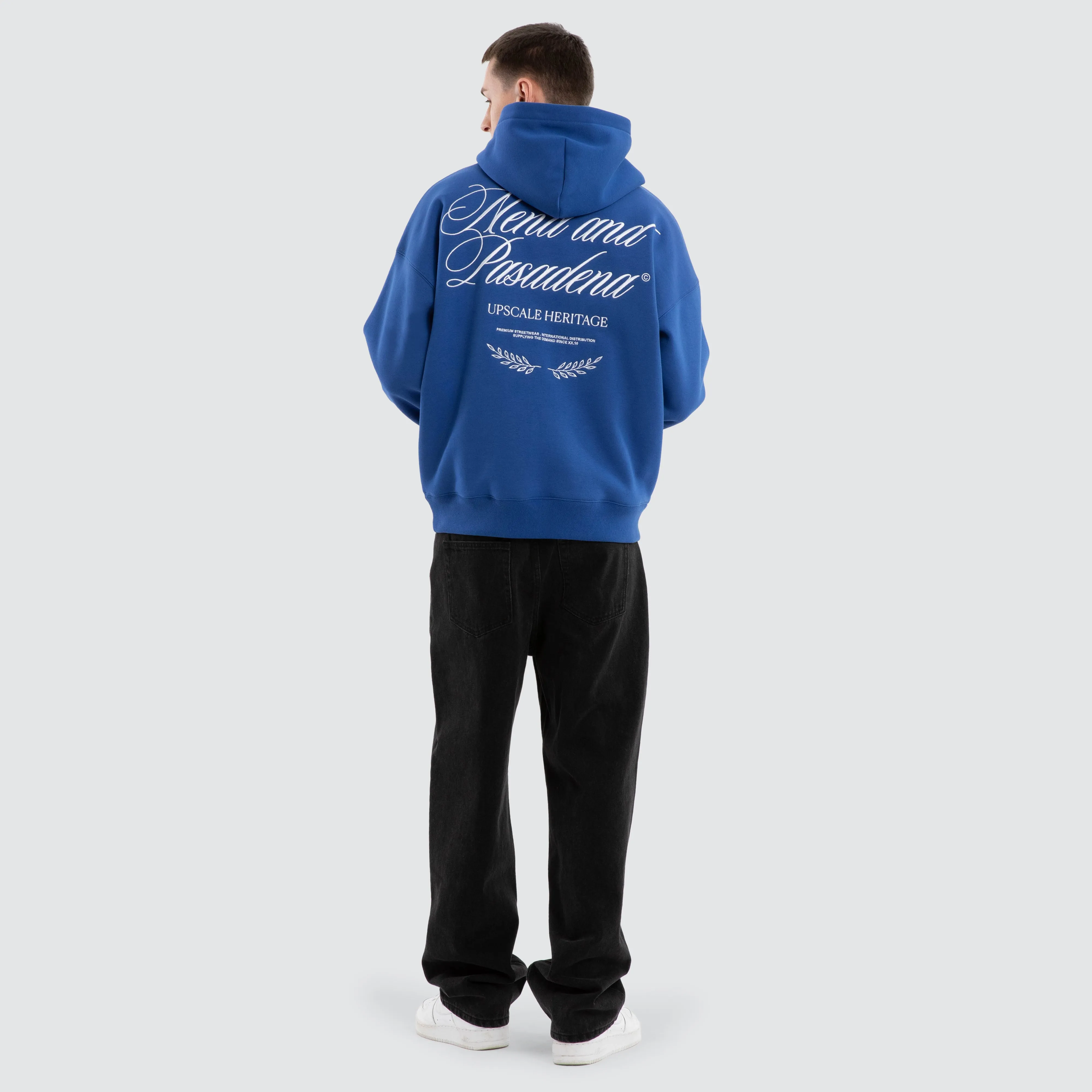 Etiquette Box Fit Hoodie Cobalt Blue sold by Nena and Pasadena product image thumbnail 2