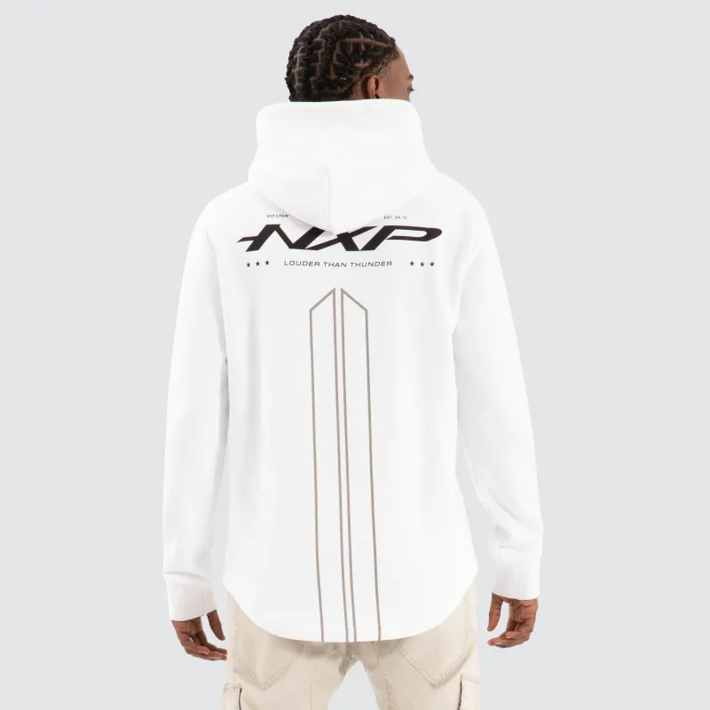 Storm Dual Curved Hoodie Optical White sold by Nena and Pasadena